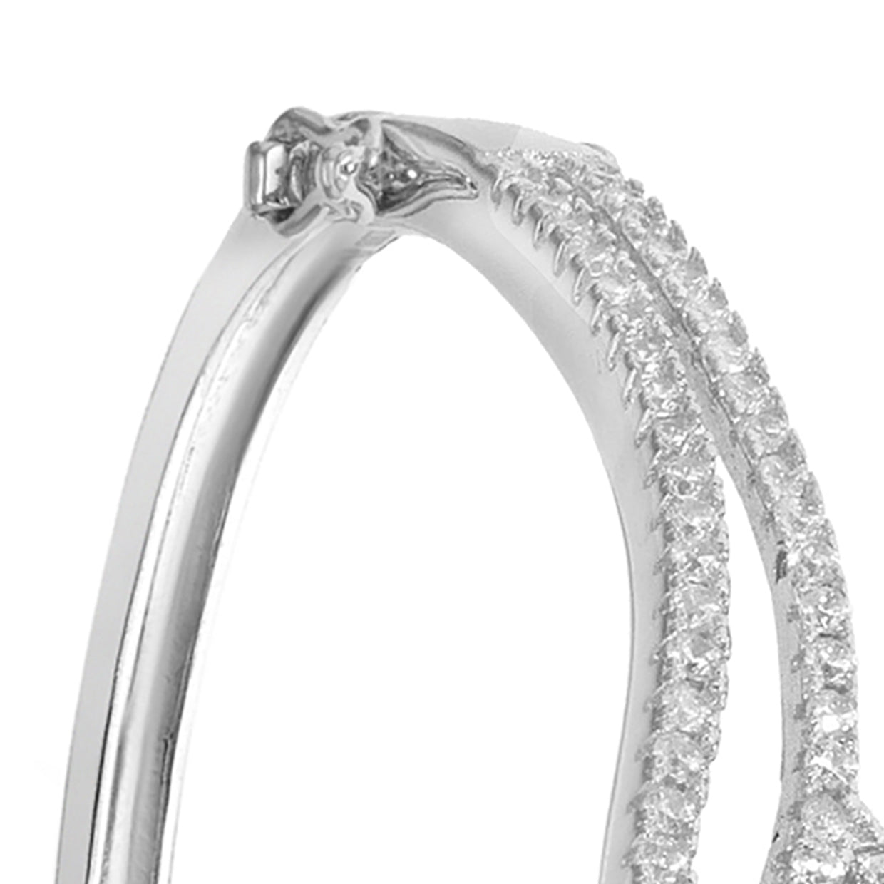Sterling Silver Pavé Braided Knot Bangle