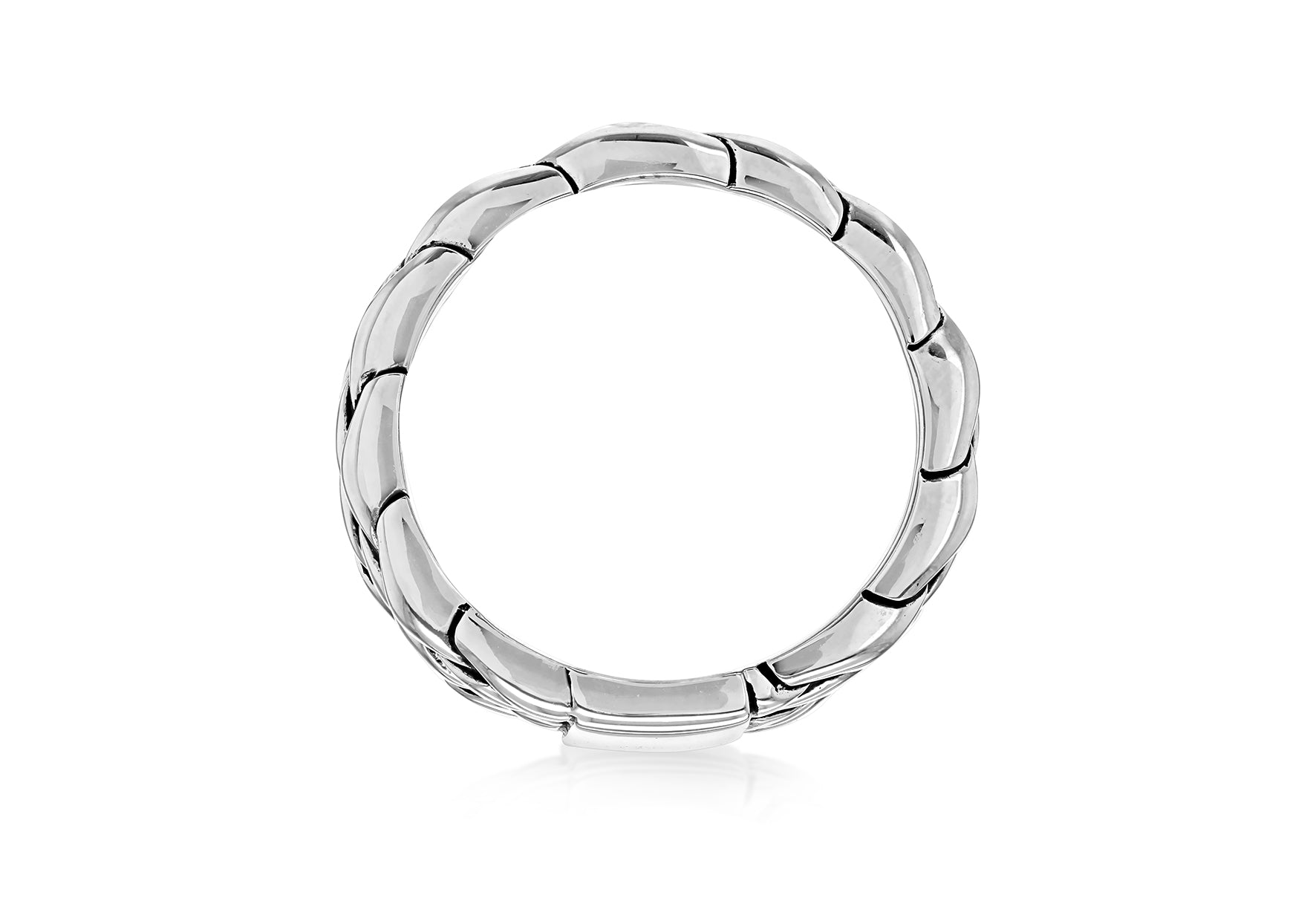 Sterling Silver Rhodium Woven Ring
