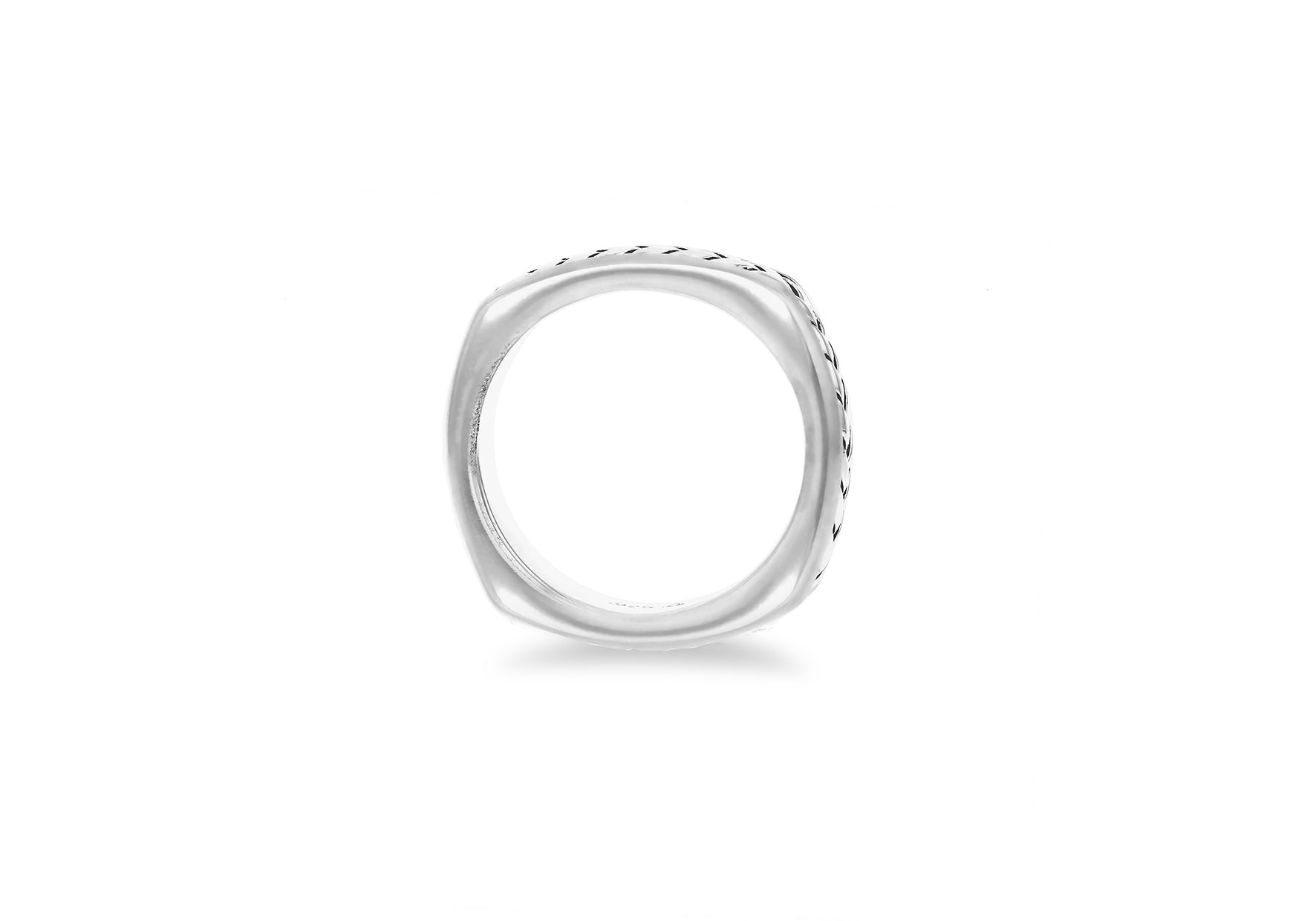 Sterling Silver Square Herringbone Ring
