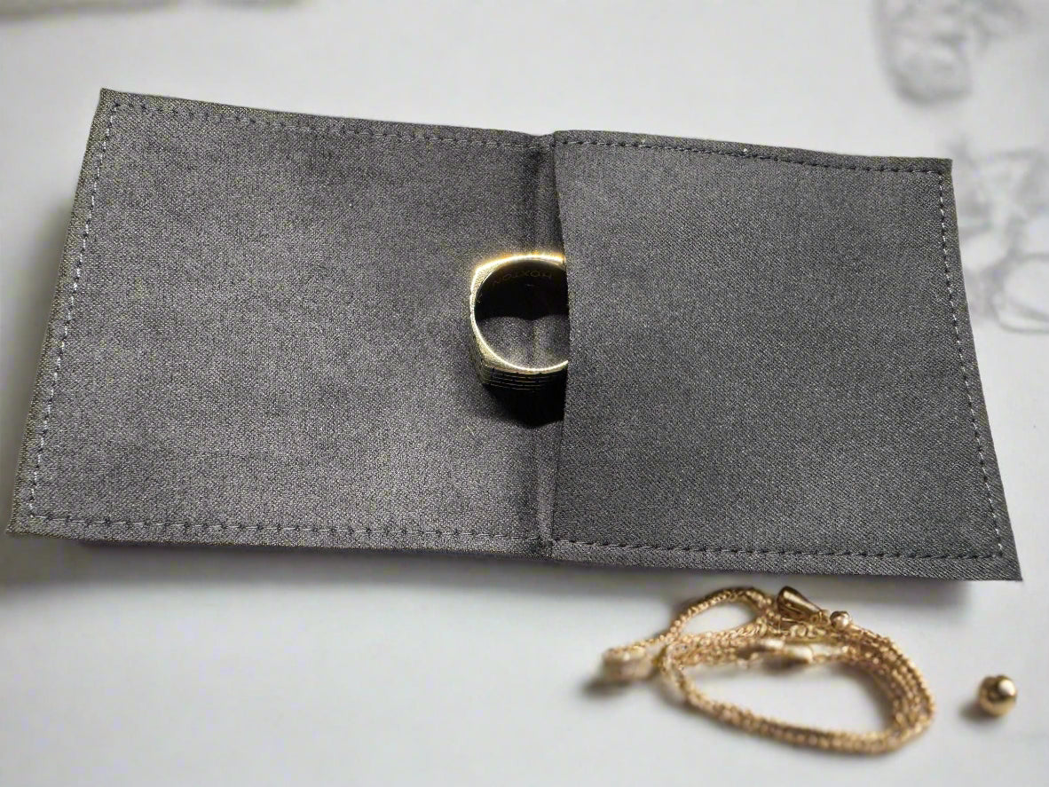 Faux Suede Jewellery Pouch