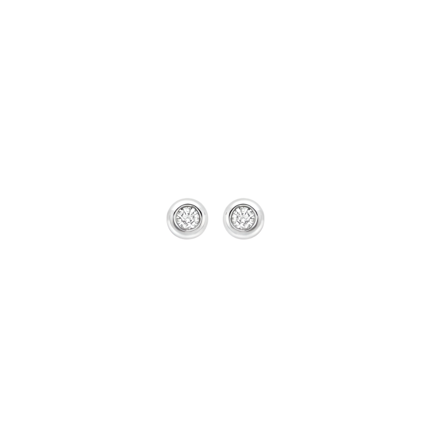 9ct White Gold 0.10ct Diamond Round Stud Earrings