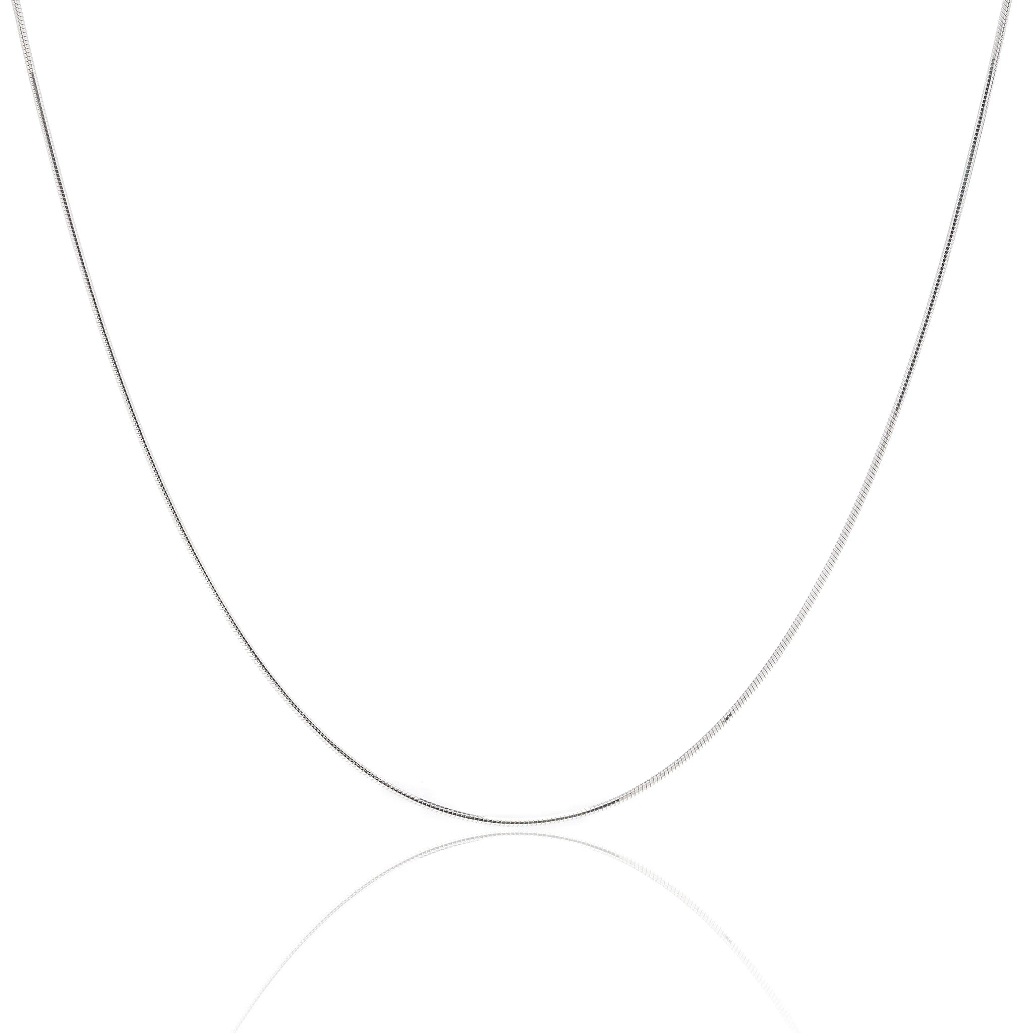 18ct White Gold Slim Snake Chain