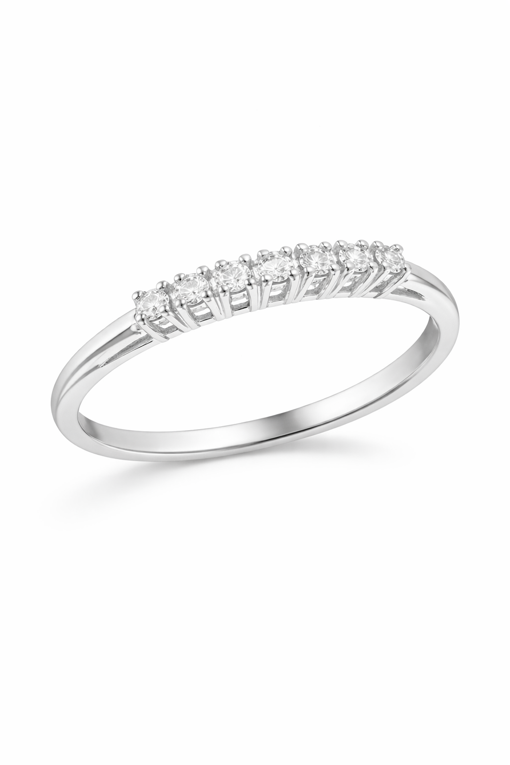 Platinum 0.15ct Diamond 7-Stone Half-Eternity Ring