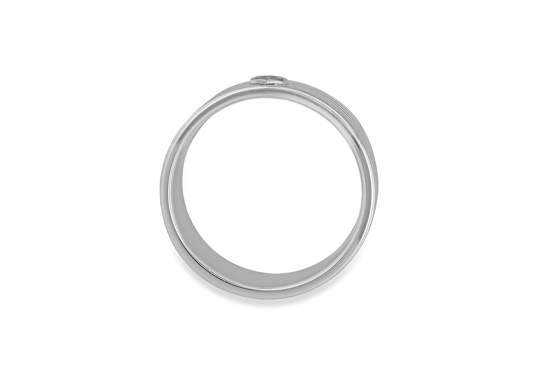 Hoxton London Men's Sterling Silver Stripe Horizontal Striped Ring