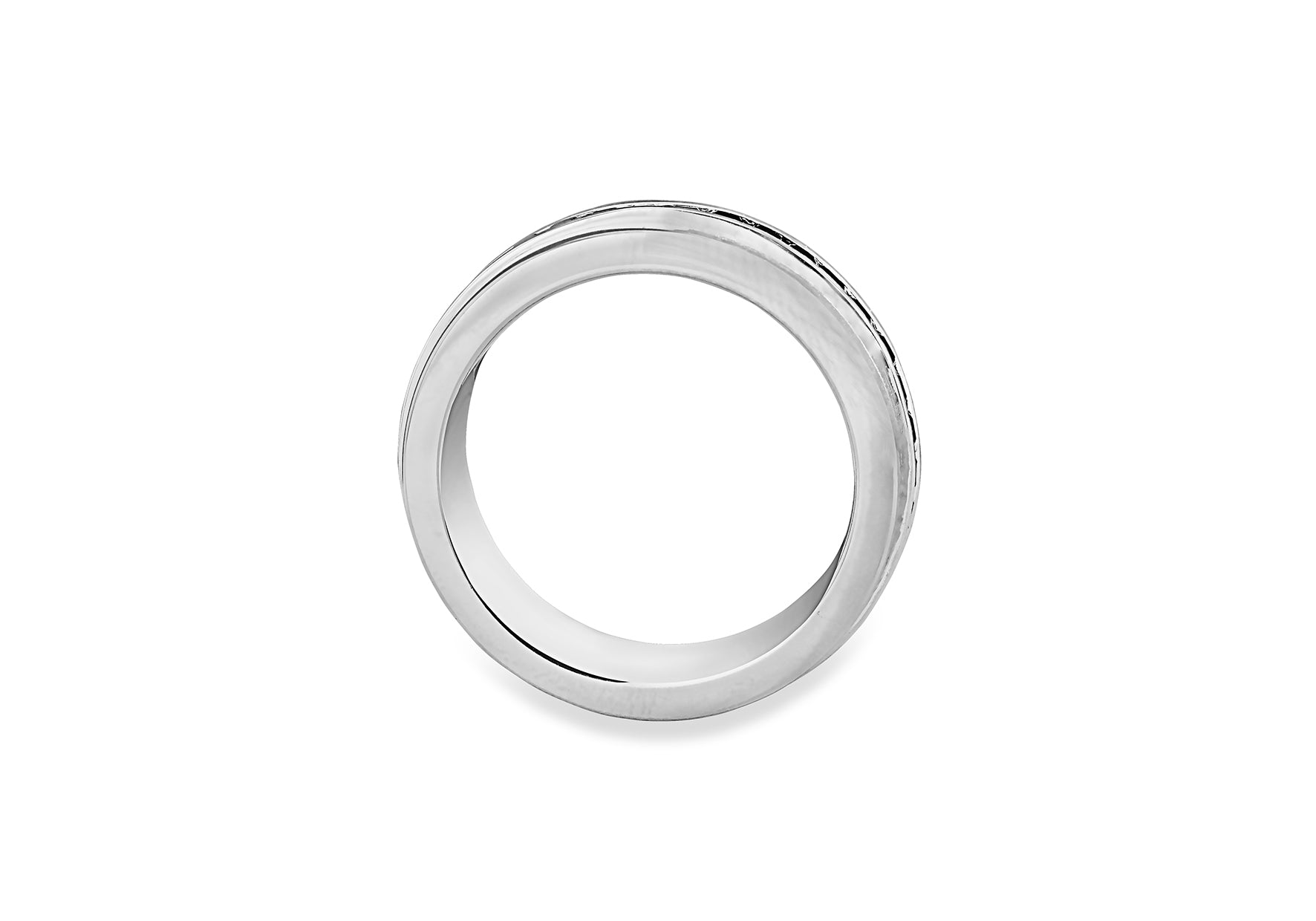 Hoxton London Men's Sterling Silver Stone Black Zirconia Spinning Ring