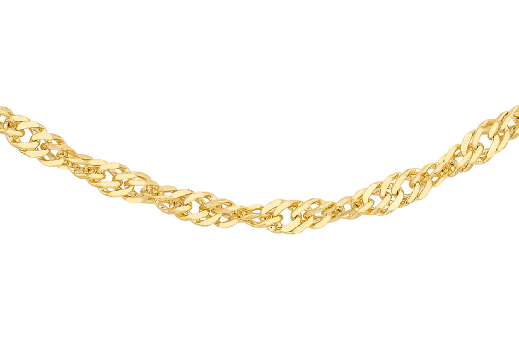 9ct Yellow Gold 16 Diamond Cut Twist Curb Chain 41m/16"9
