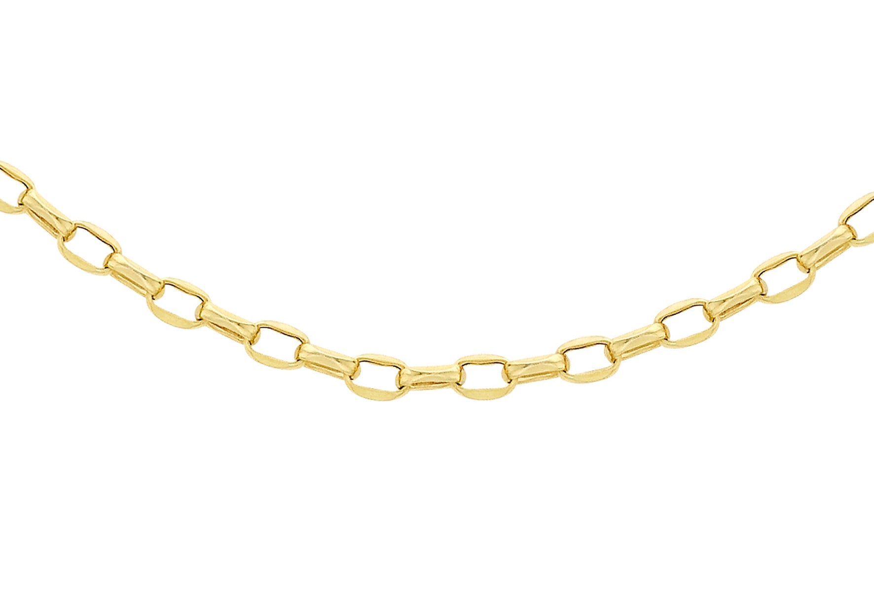 9ct Yellow Gold 100 Diamond Cut Oval Belcher Chain 41m/16"9
