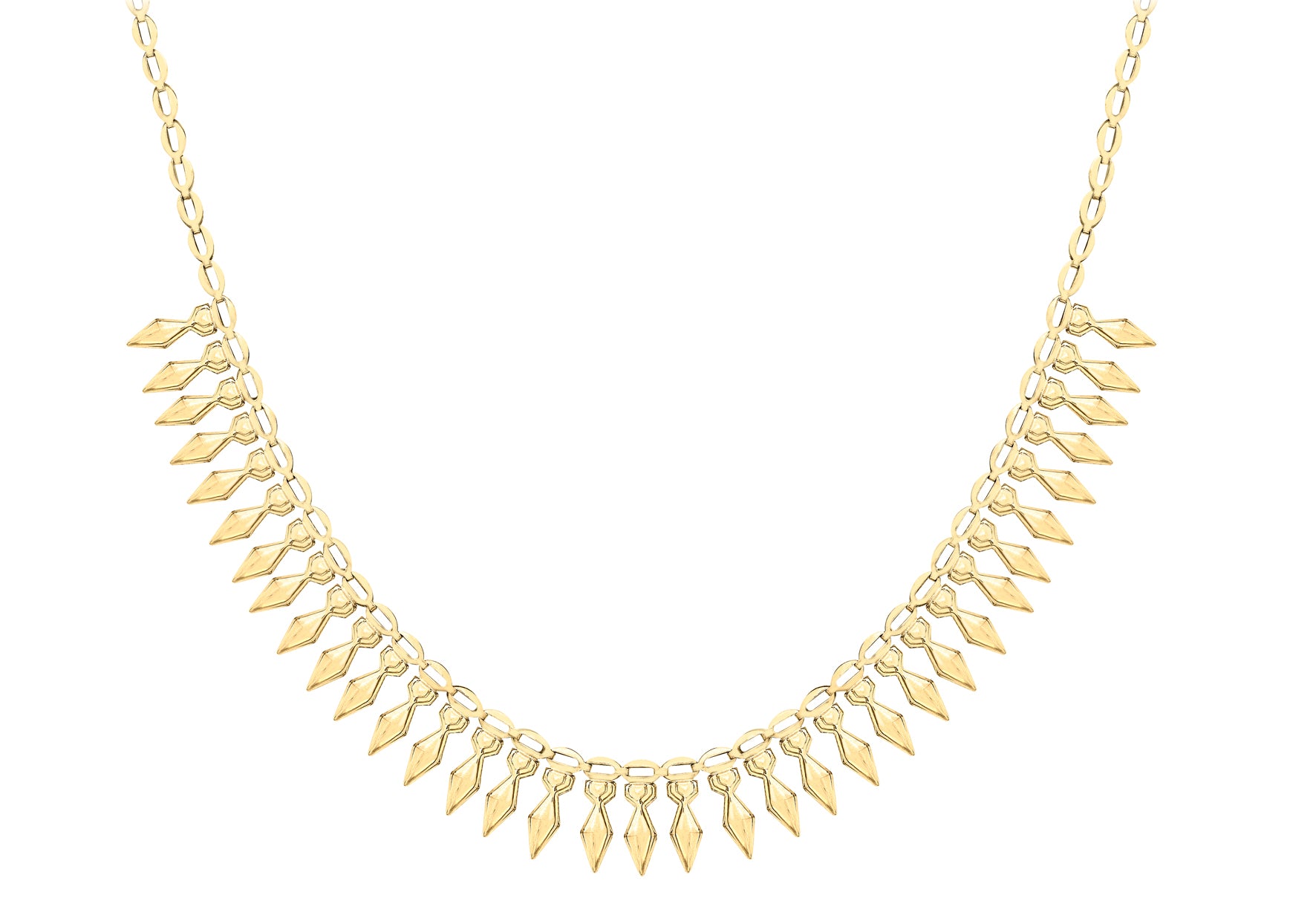 9ct Yellow Gold leopatra Style Necklace 43m/17"9