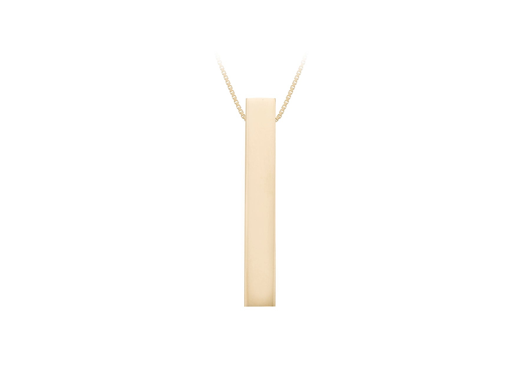 9ct Yellow Gold Vertical Cuboid Adjustable Necklace