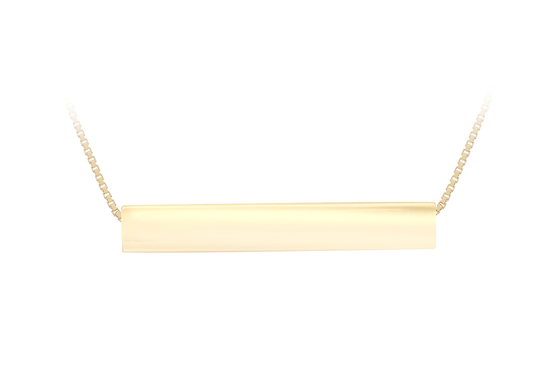 9ct Yellow Gold Horizontal Cuboid Adjustable Necklace