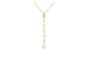 9ct Yellow Gold White Zirconia Marquise Drop Necklace