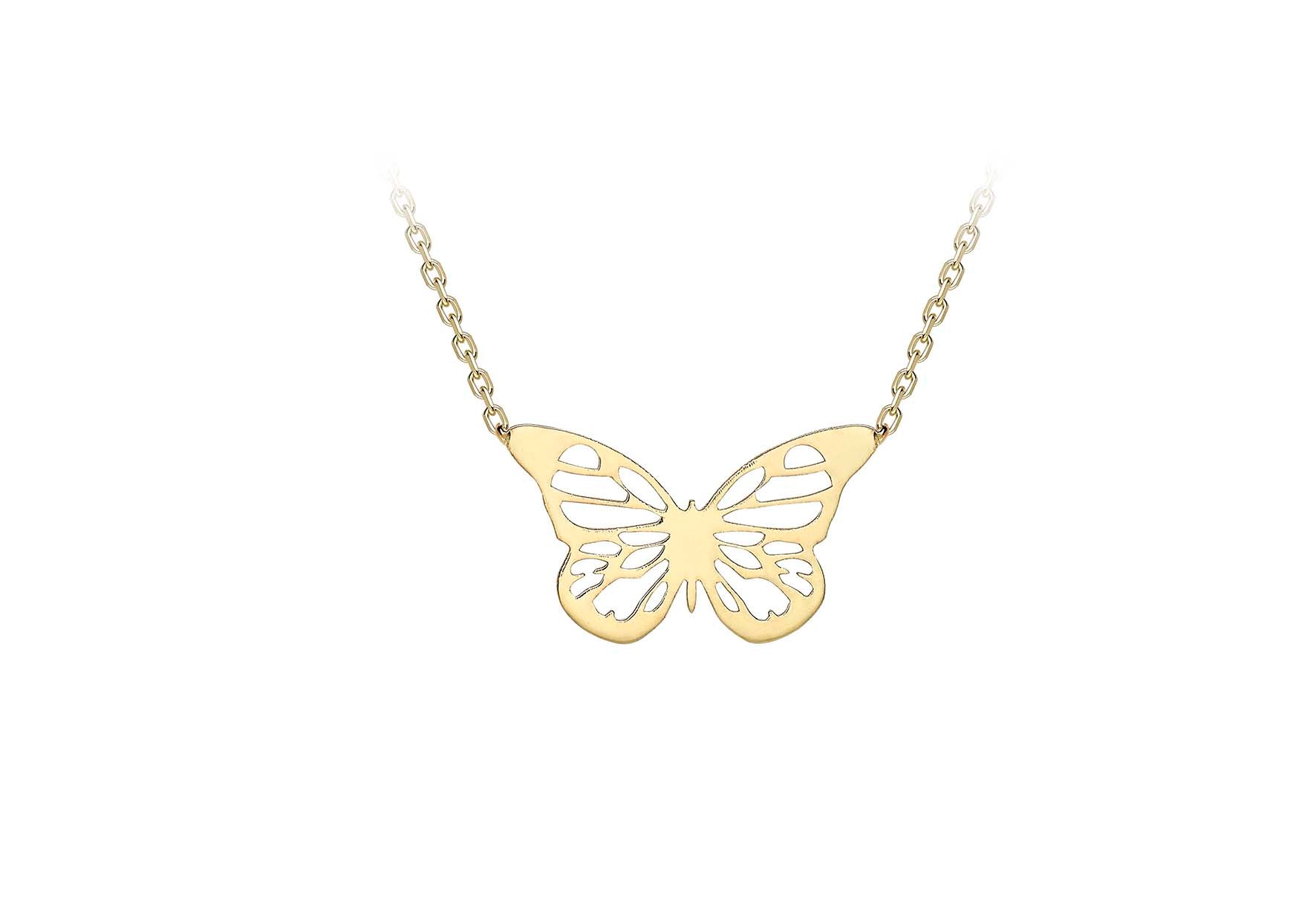 9ct Yellow Gold Butterfly Necklace