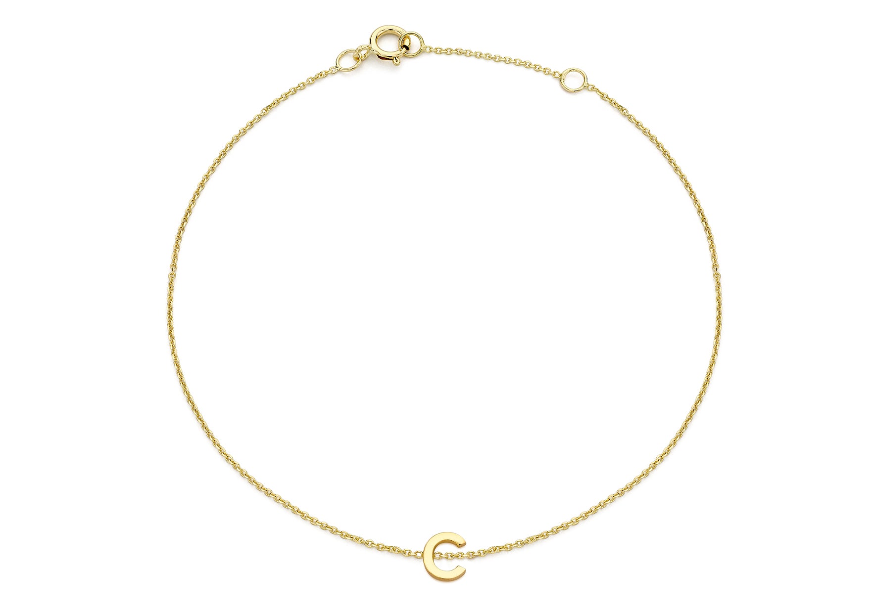 9ct Yellow Gold Initial Letter Bracelet