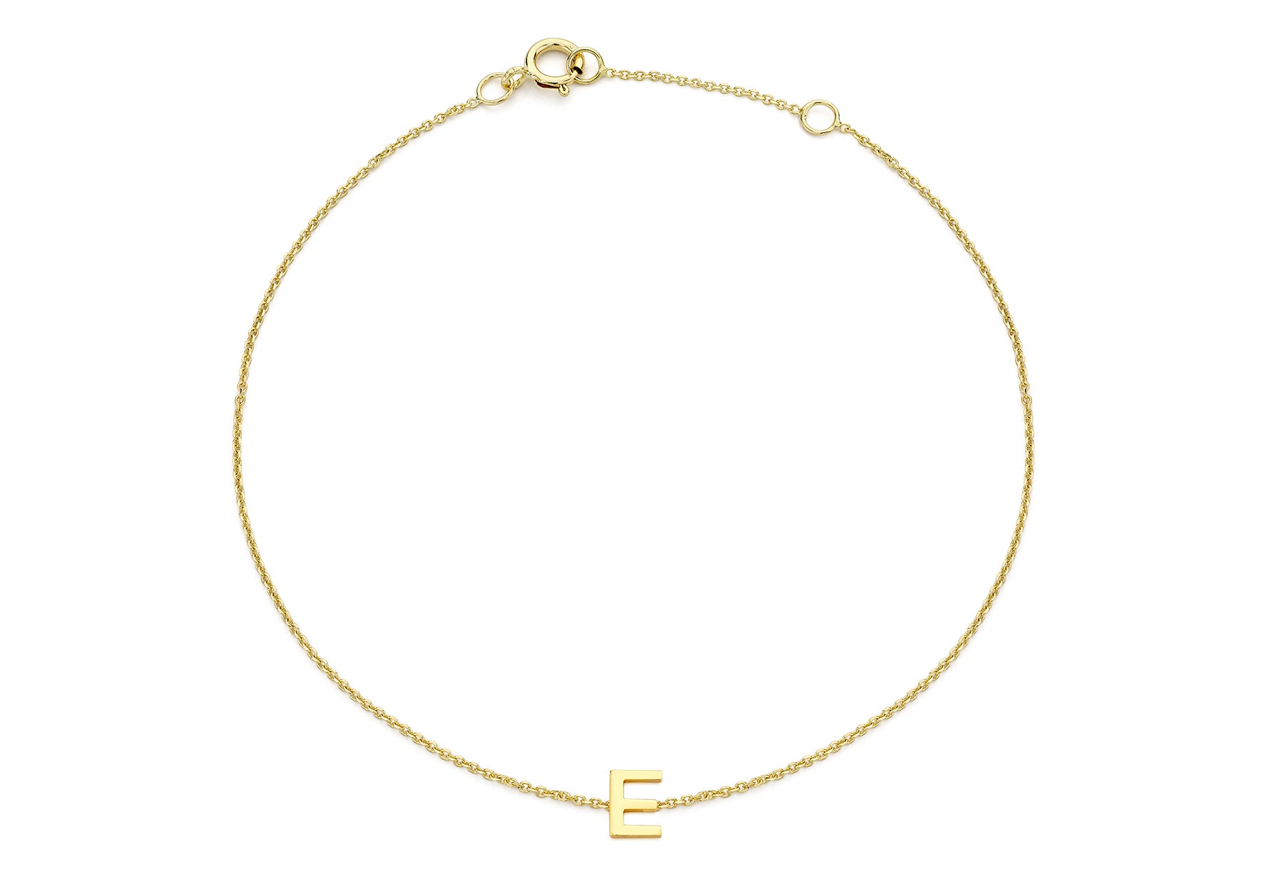 9ct Yellow Gold Initial Letter Bracelet