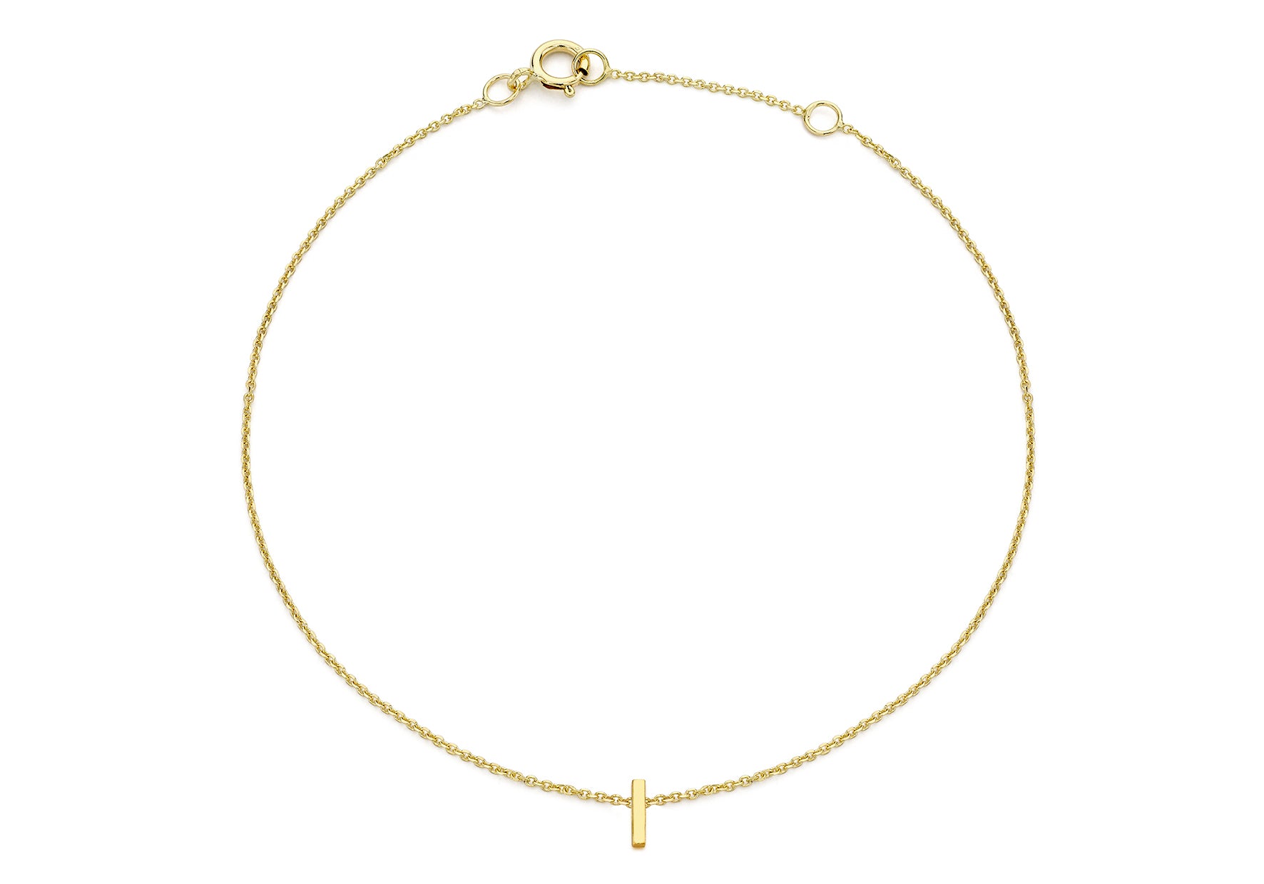 9ct Yellow Gold Initial Letter Bracelet