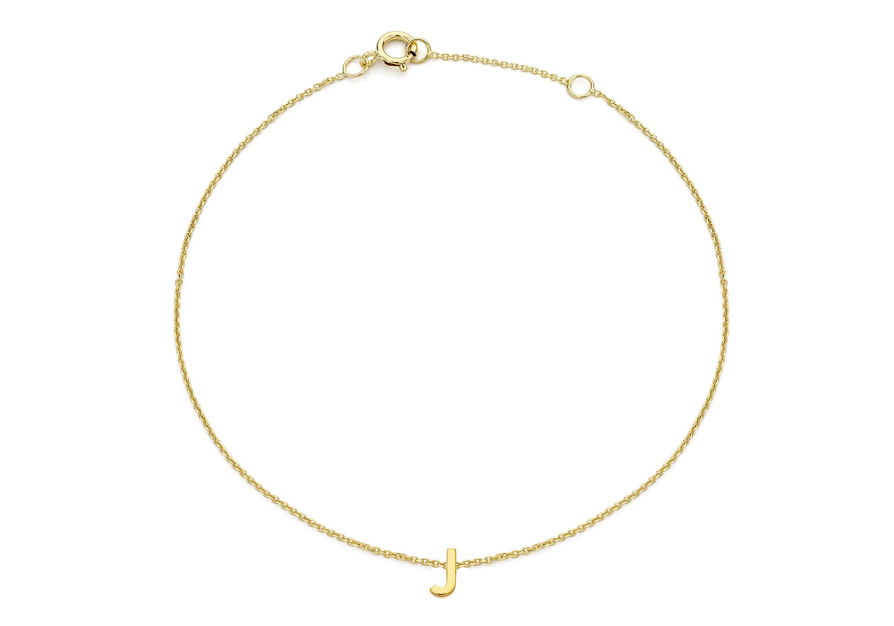 9ct Yellow Gold Initial Letter Bracelet