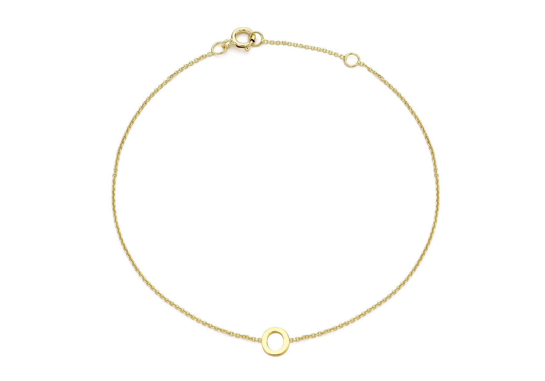 9ct Yellow Gold Initial Letter Bracelet