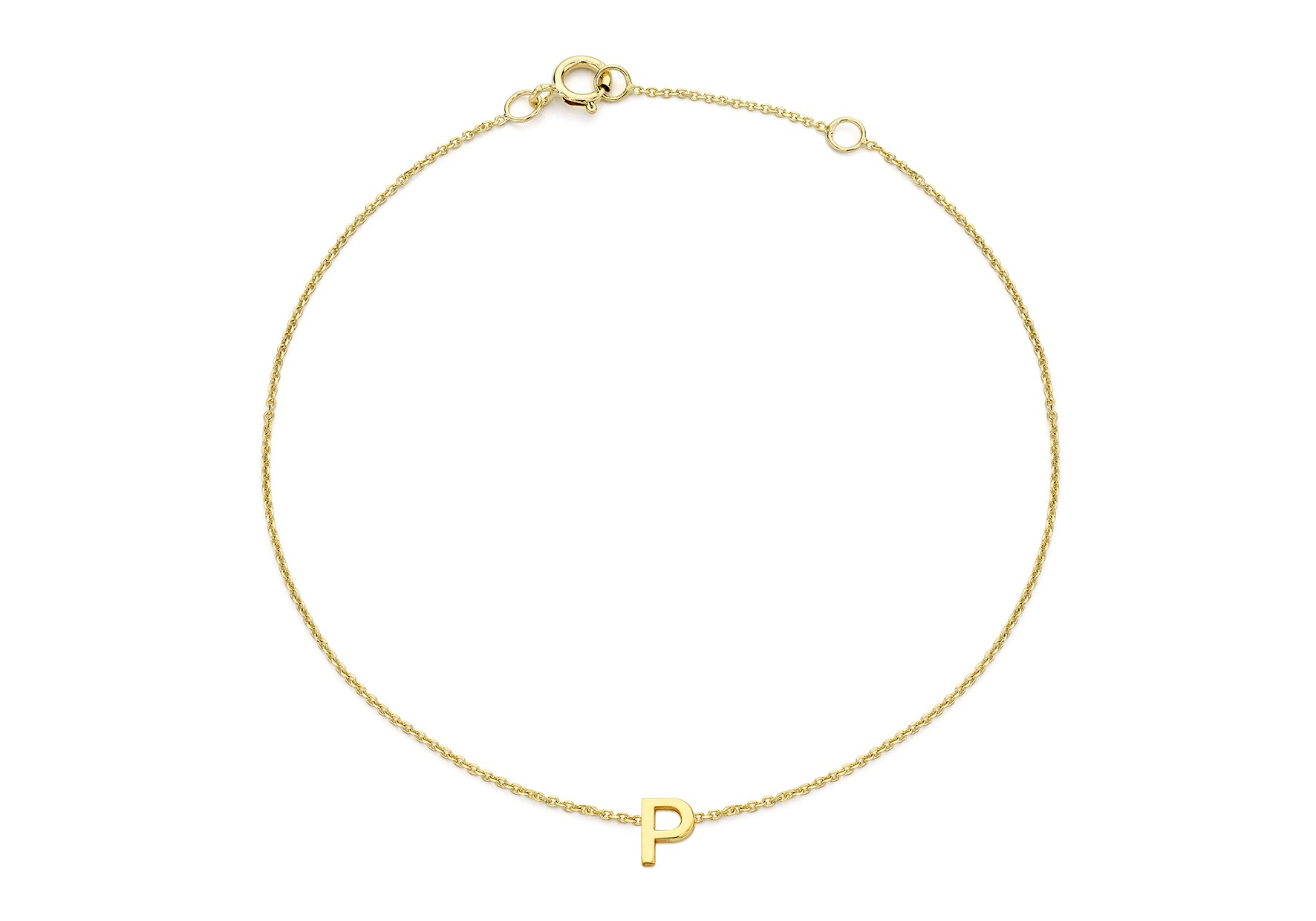 9ct Yellow Gold Initial Letter Bracelet