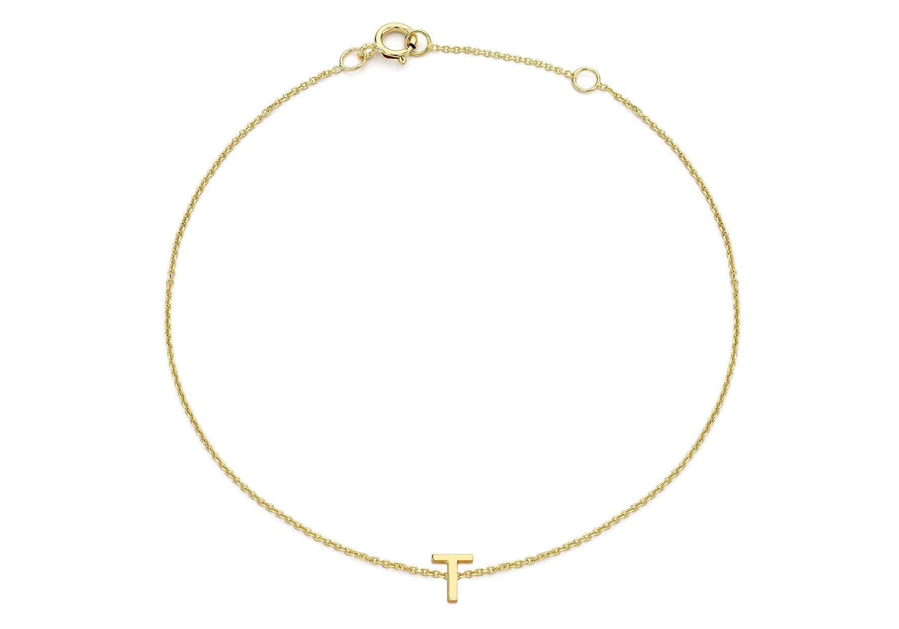 9ct Yellow Gold Initial Letter Bracelet