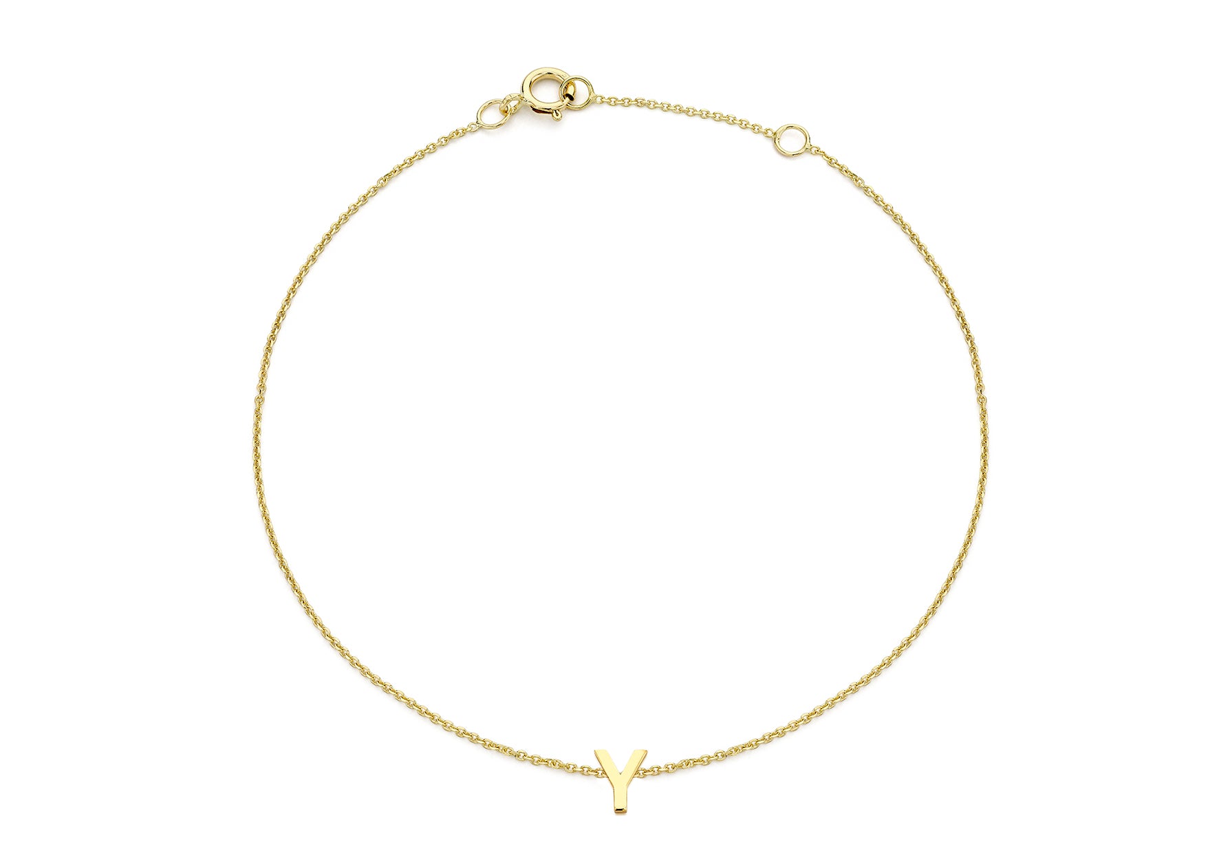 9ct Yellow Gold Initial Letter Bracelet