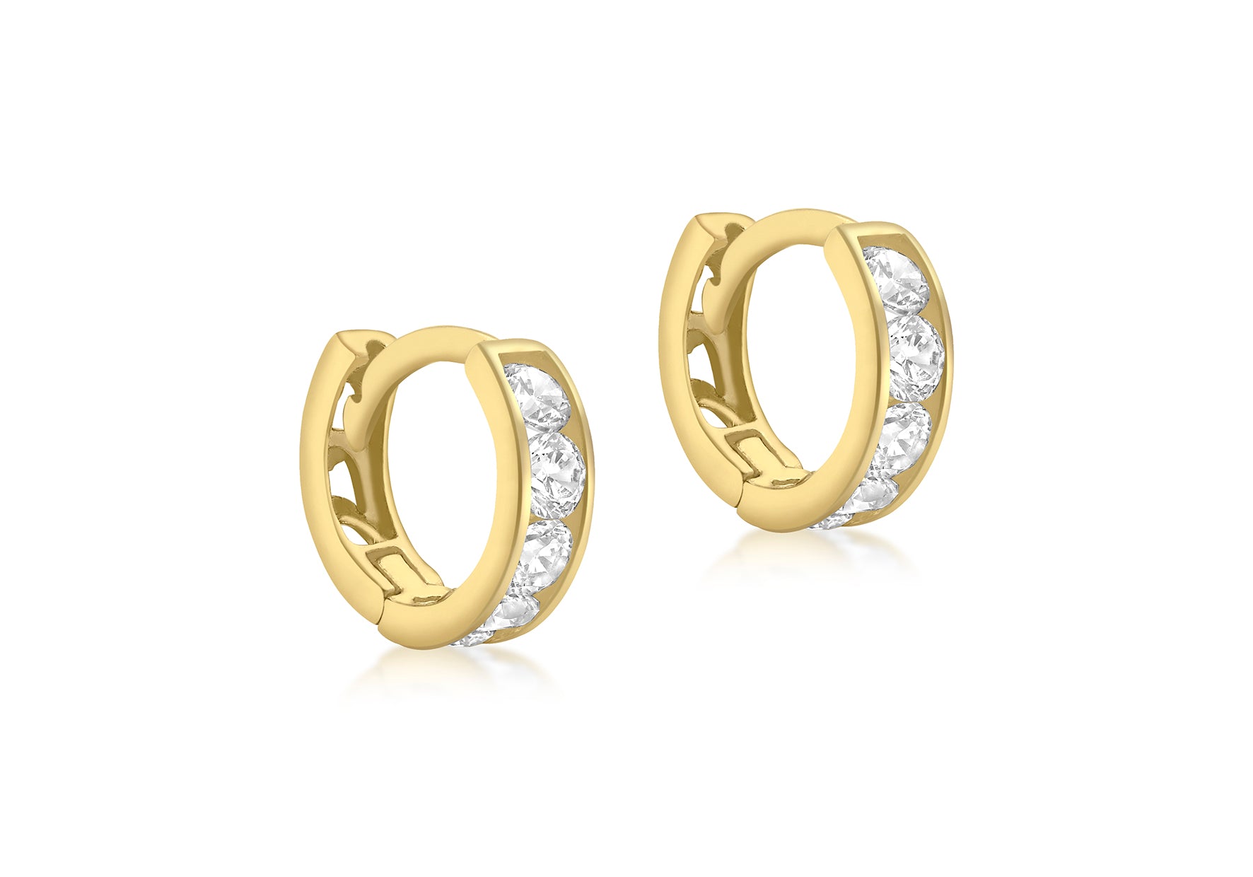 9ct Yellow Gold Zirconia 9mm Huggy Earrings