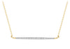 9ct Yellow Gold 0.15t Diamond Bar Adjustable Necklet 41m/16"-46m/18"9