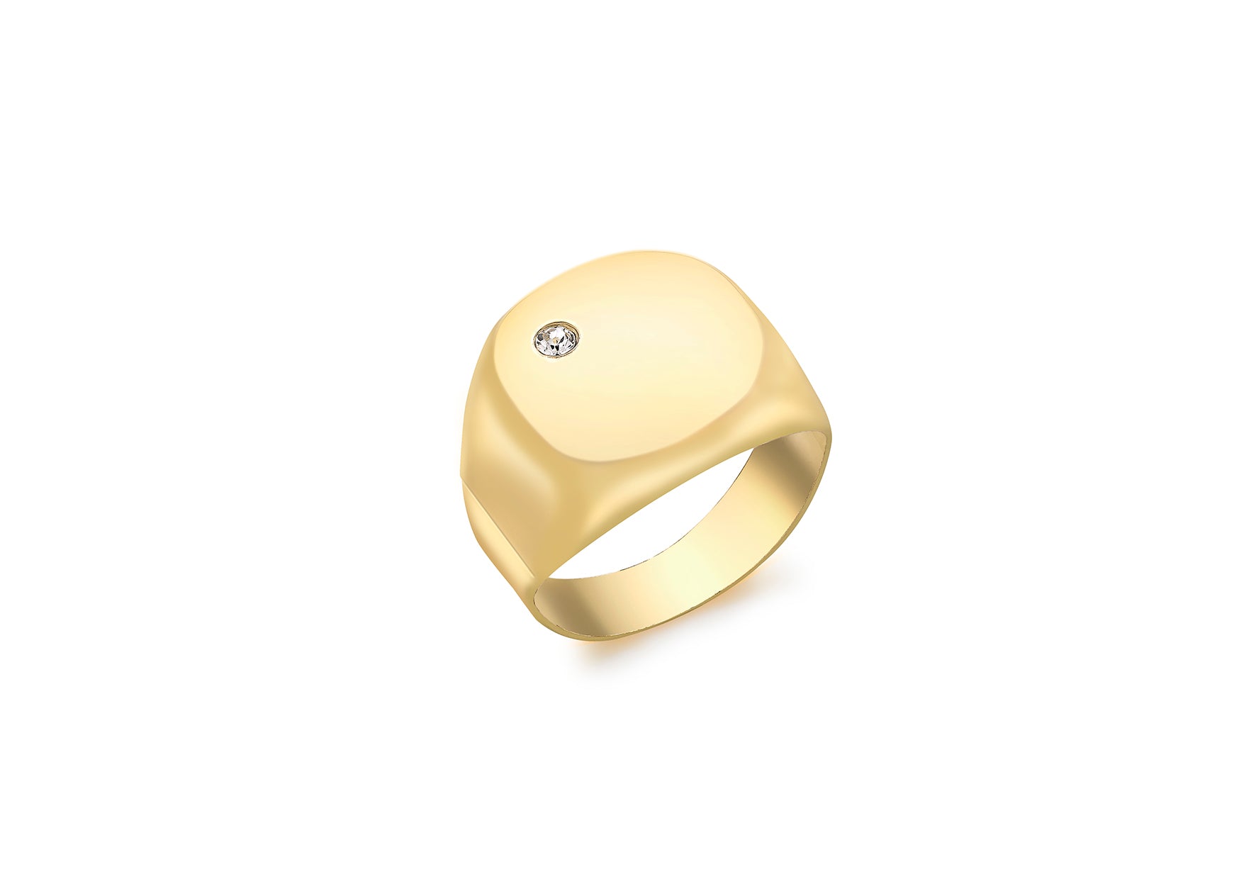 9ct Yellow Gold Zirconia Square Signet Ring