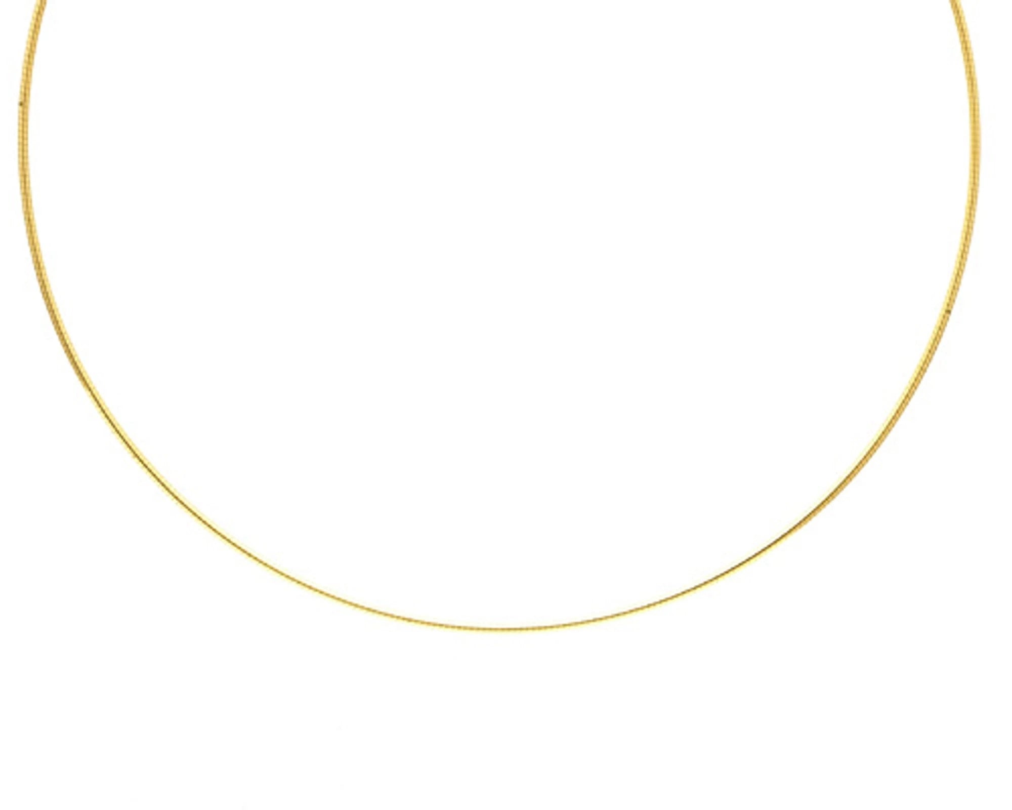 18ct Yellow Gold Round Slim Omega Chain