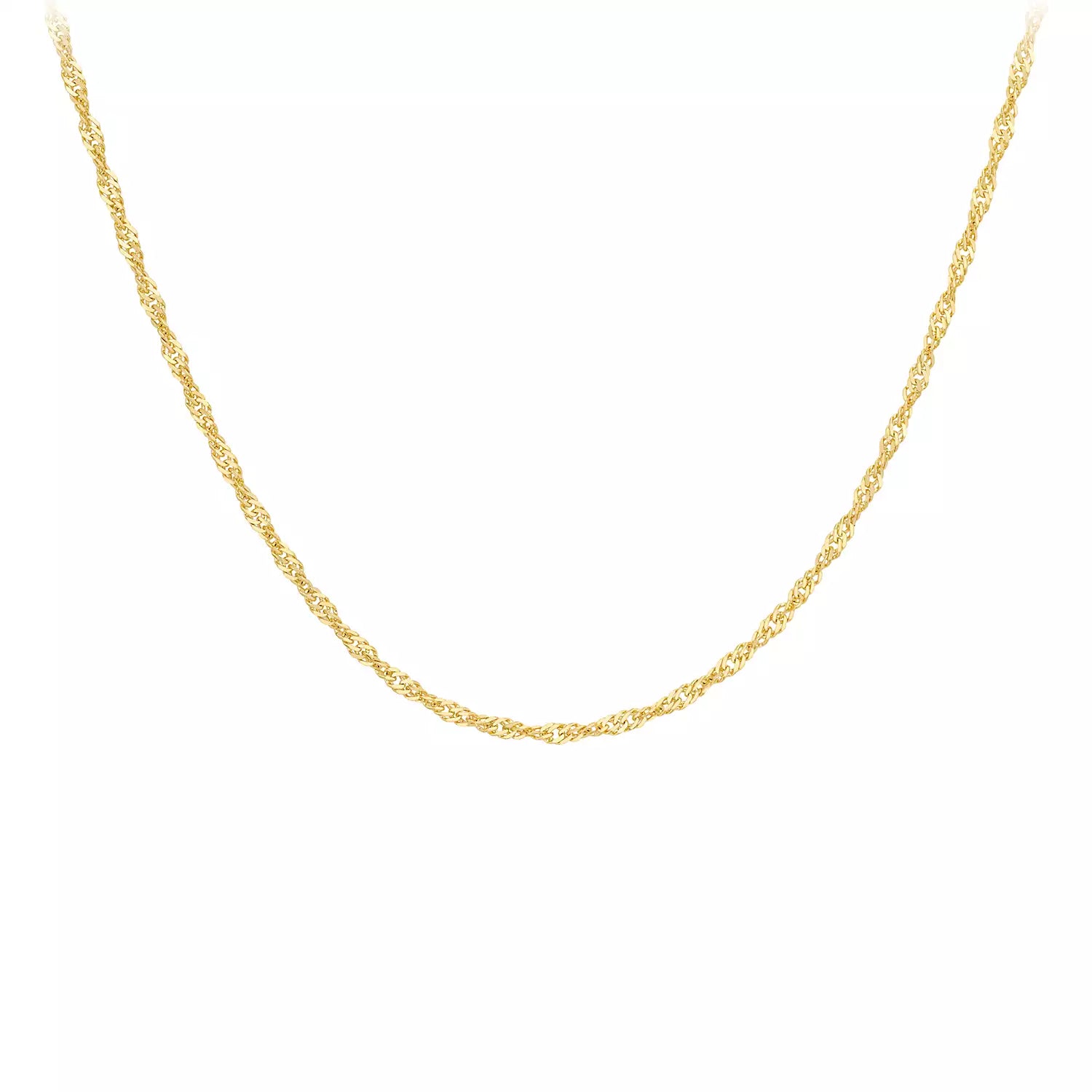 18ct Yellow Gold 20 Twist Slim Curb Chain