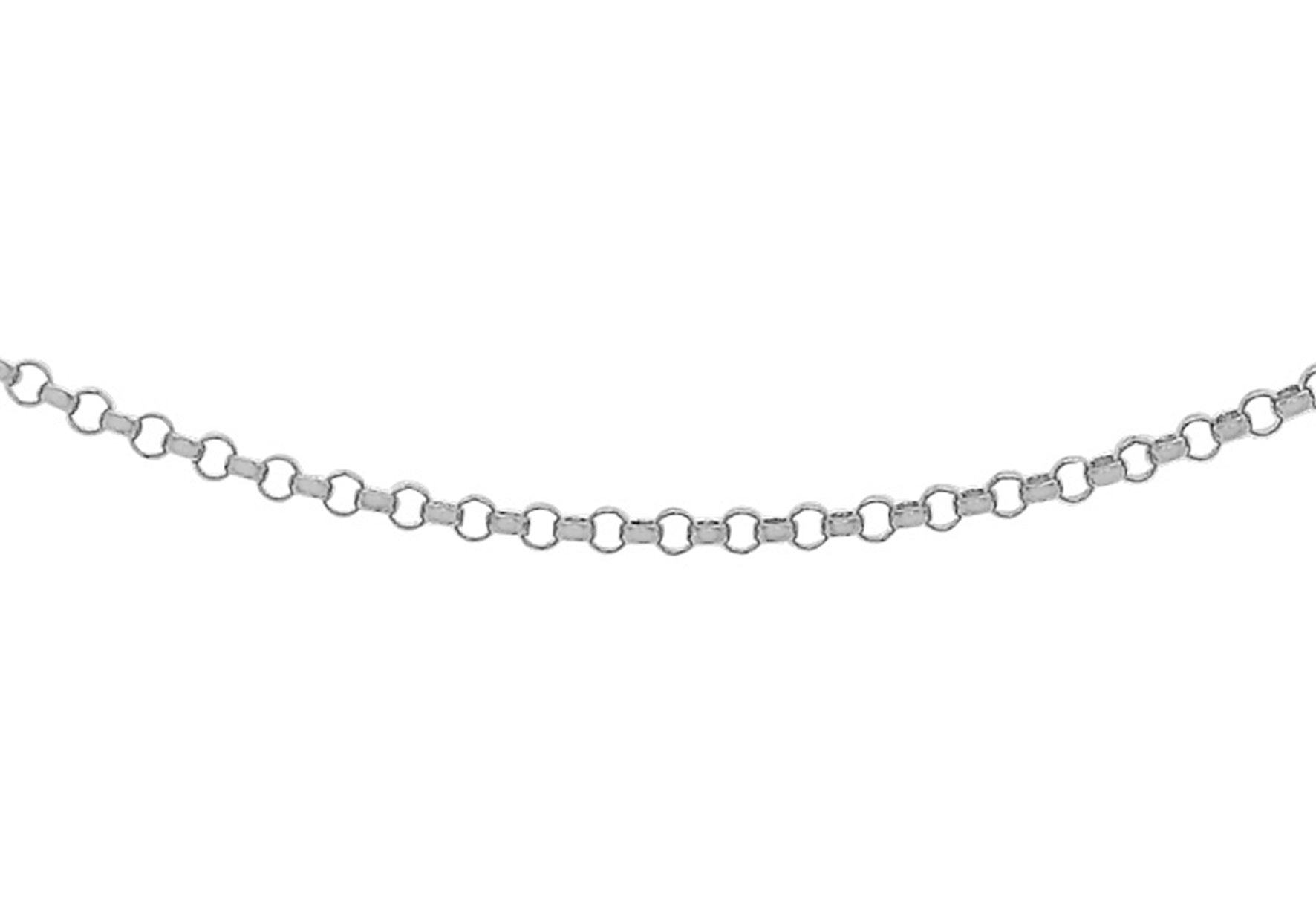 9ct White Gold 1.2mm Round Belcher Chain 41m/16"9