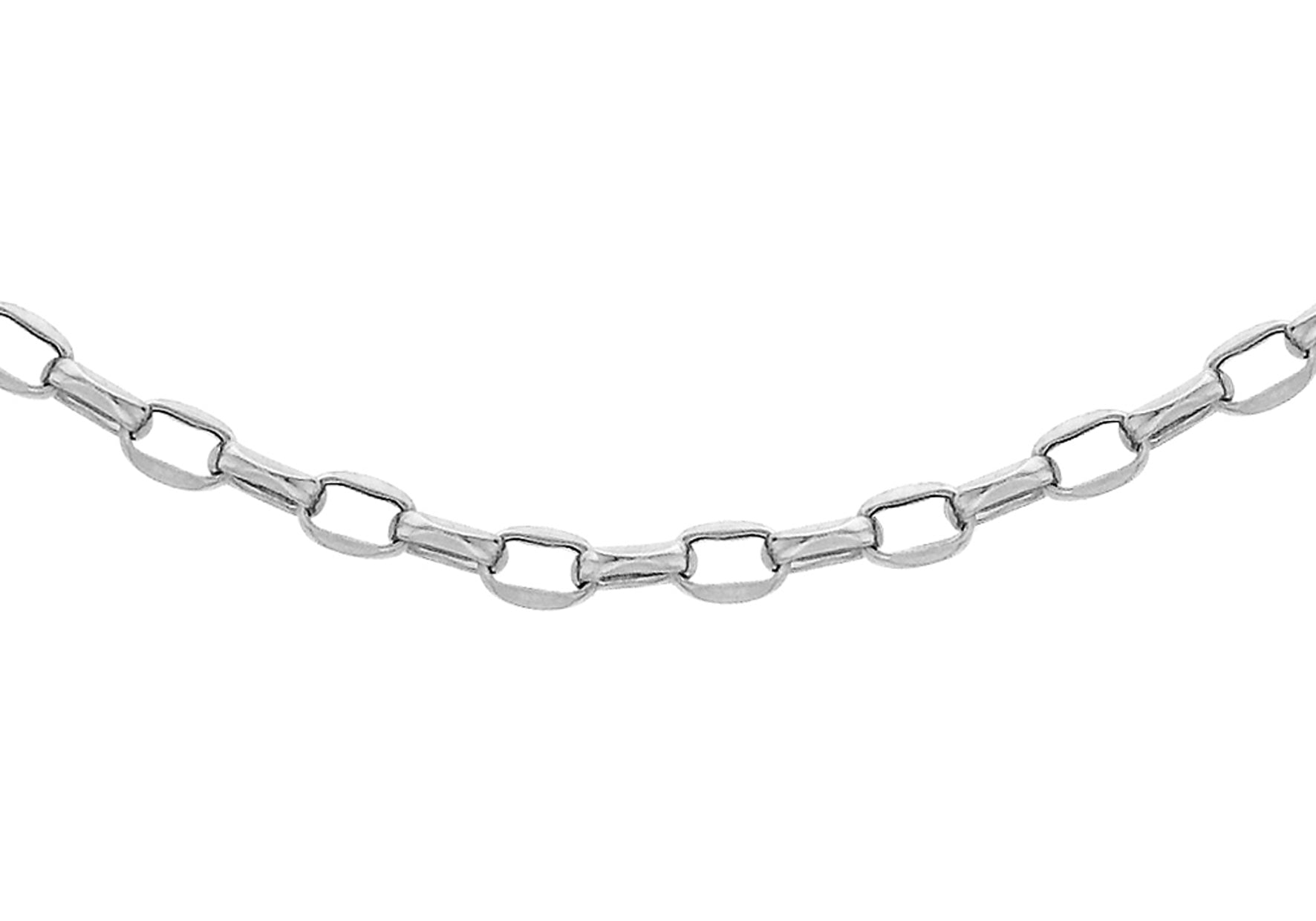 9ct White Gold 100 Diamond Cut Oval Belcher Chain 41m/16"9