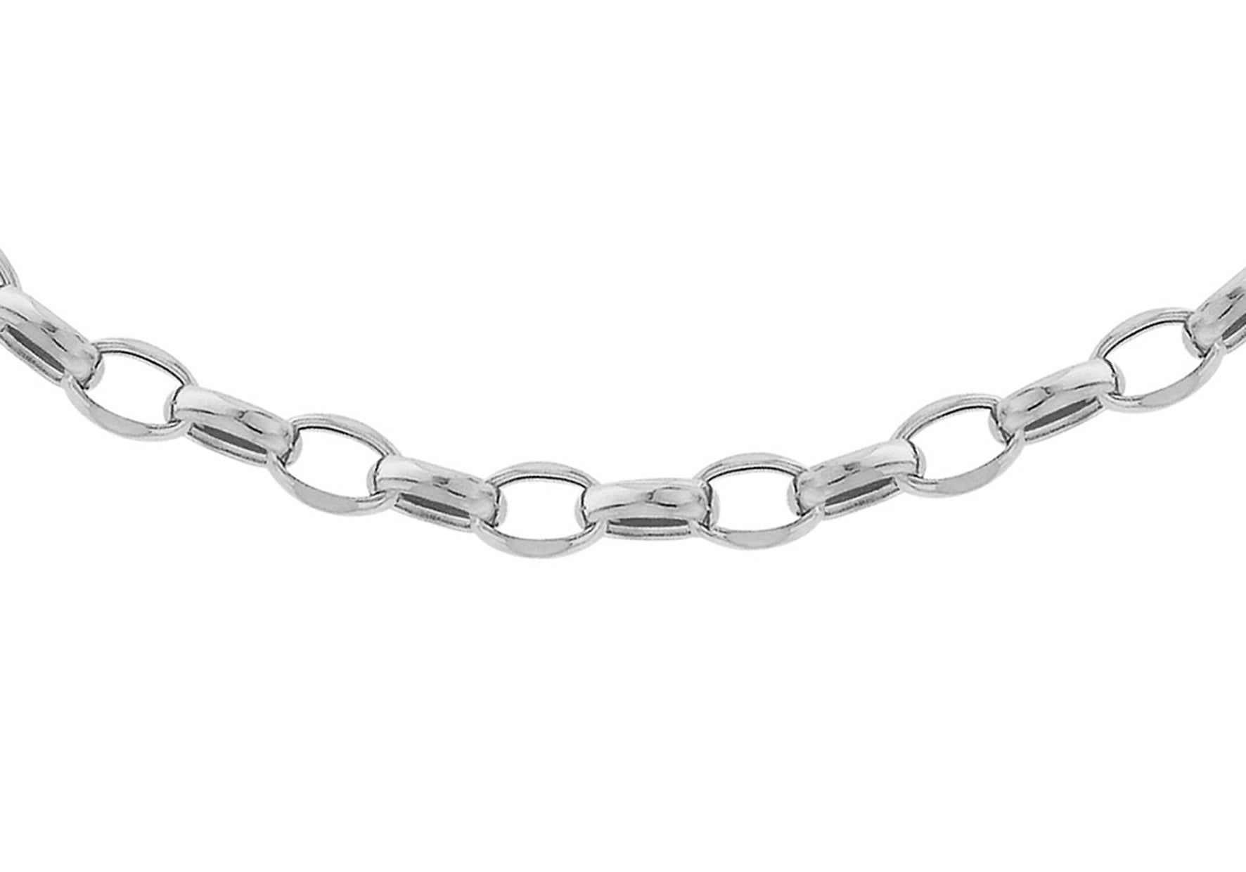 9ct White Gold 130 Oval Belcher Chain 41m/16"9