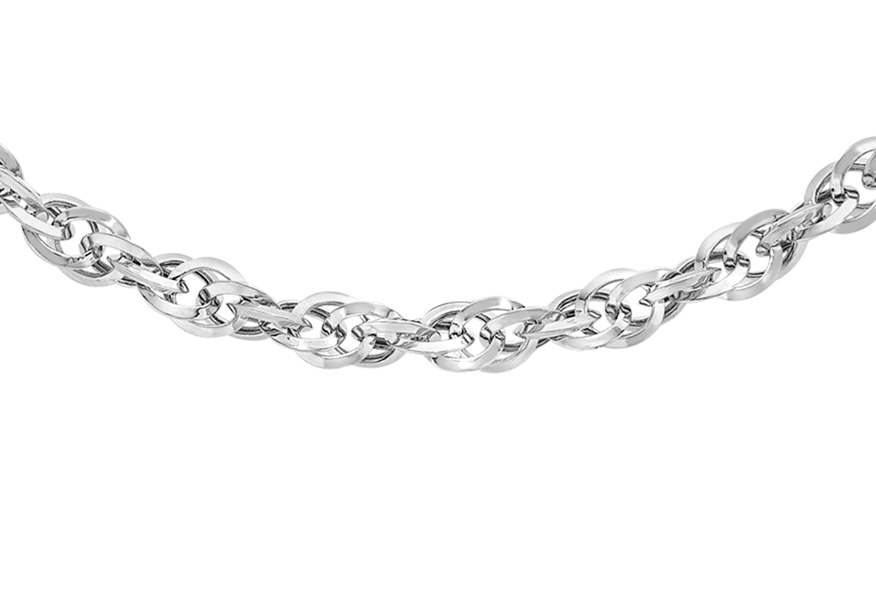 9ct White Gold 60 Diamond Cut Prince of Wales Chain