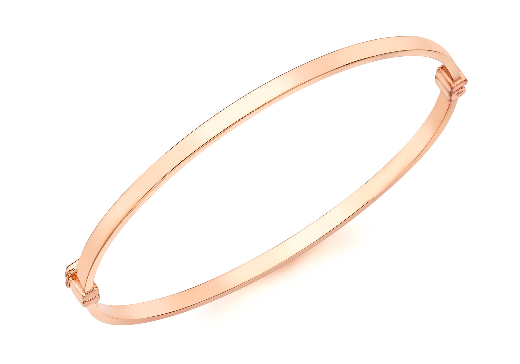 9ct Rose Gold Rectangular Tube Bangle