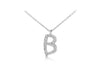 9ct White Gold 0.08ct Diamonds 'Initial B' Necklace