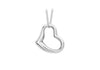 9ct White Gold 12mm x 10mm Heart Slider Pendant