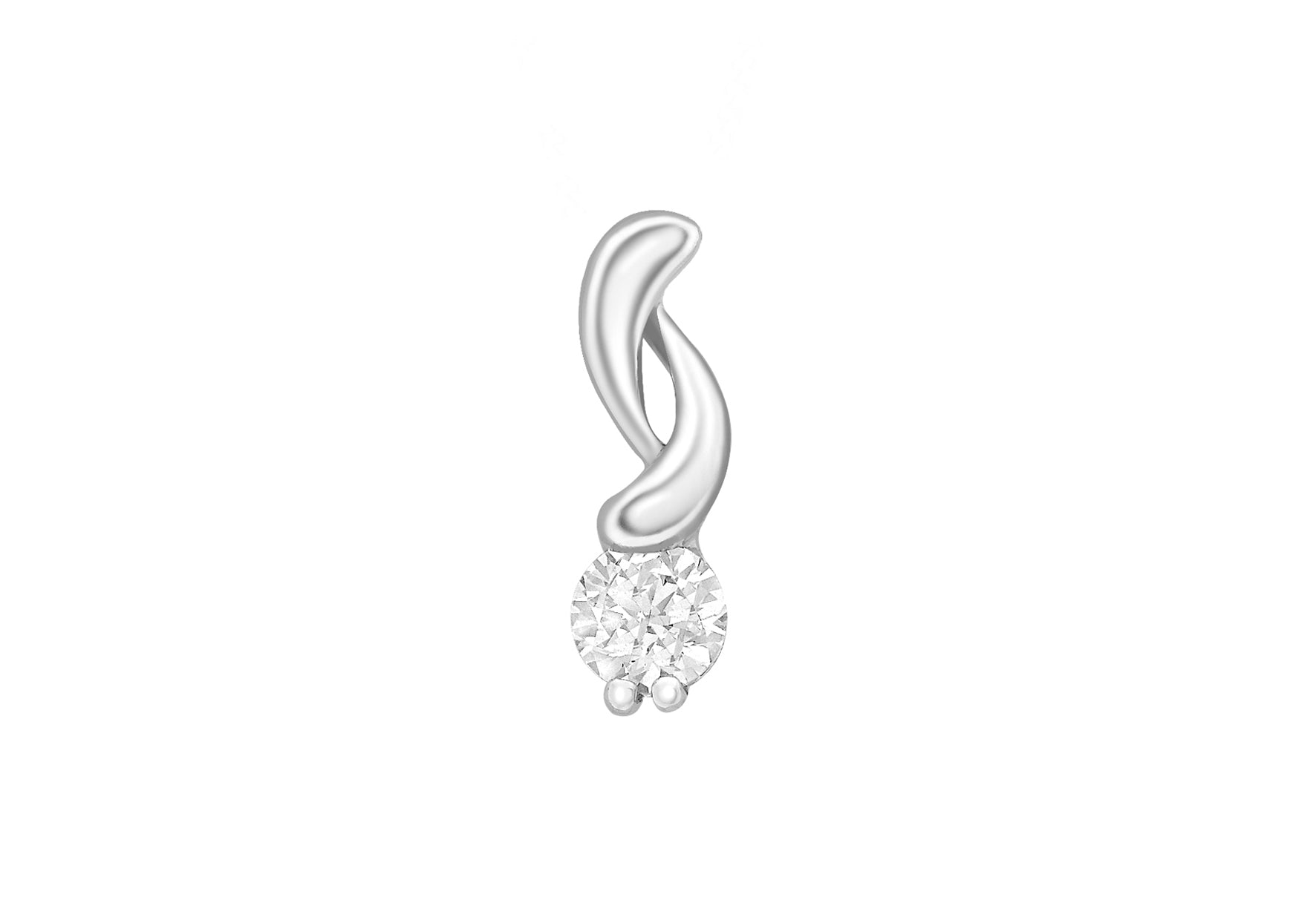 9ct White Gold Zirconia Swirl Pendant