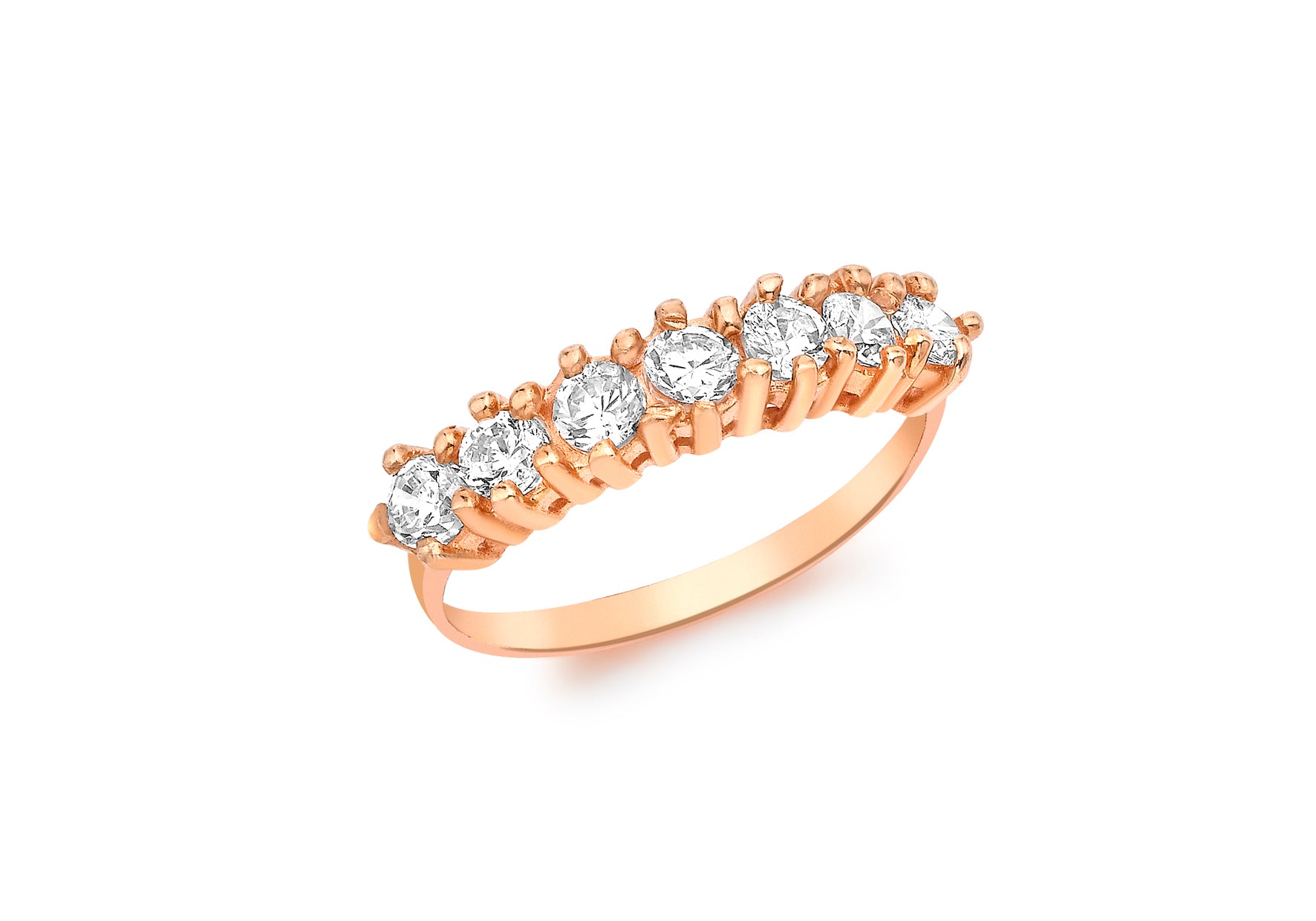 9ct Rose Gold 7-Stone Zirconia Eternity Ring