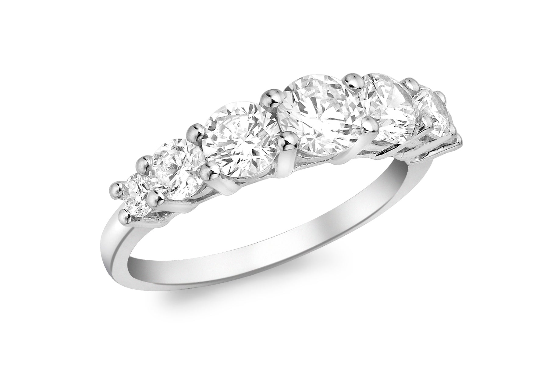 9ct White Gold 7-Zirconia Gradual Eternity Ring