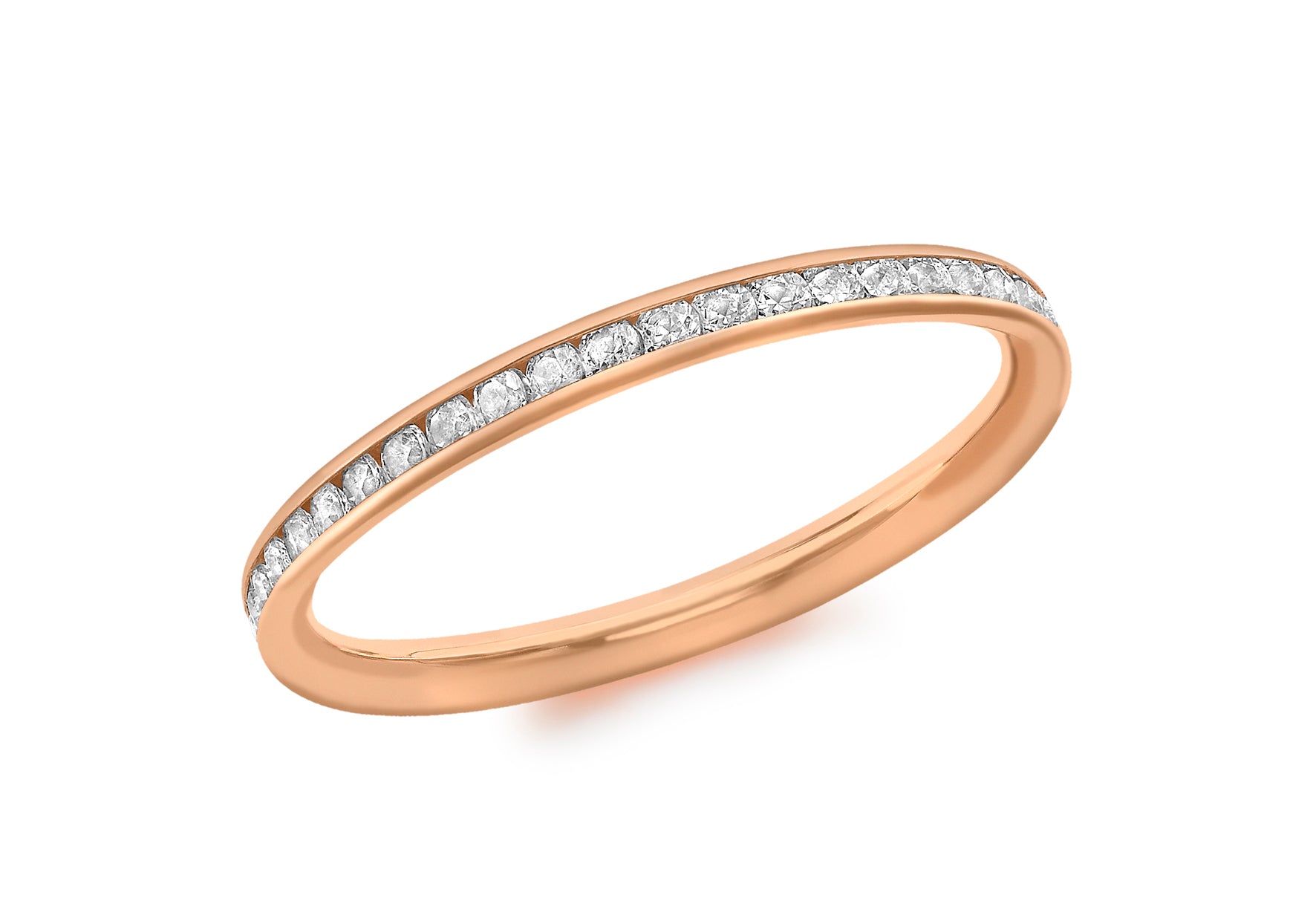 9ct Rose Gold Zirconia Band Ring