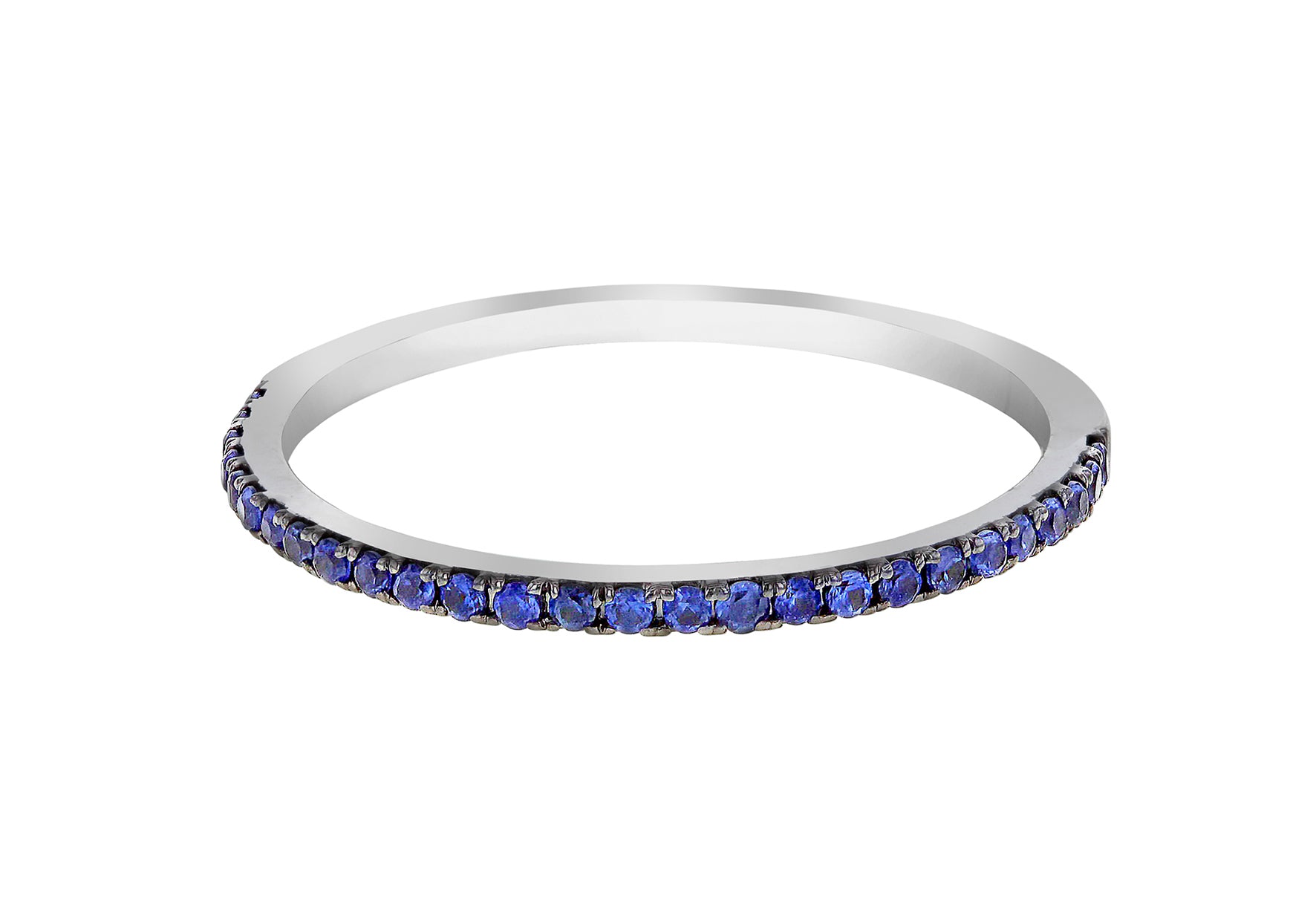 9ct White Gold Sapphire Half Eternity Ring