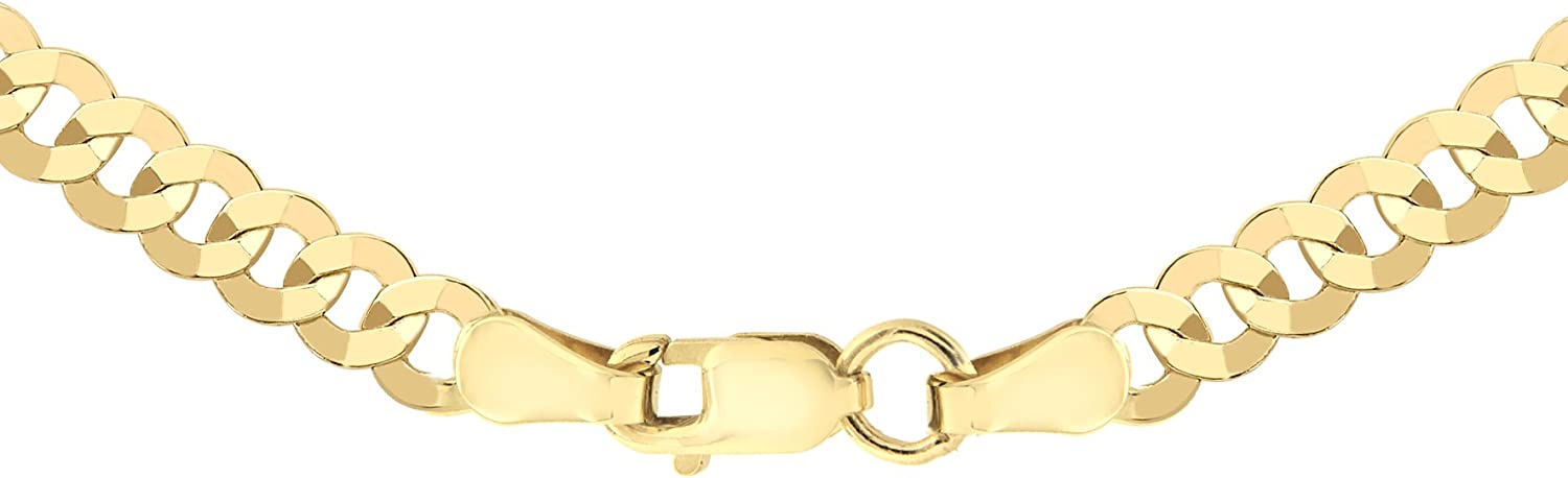 9ct Yellow Gold 100 Diamond Cut Flat Curb Chain