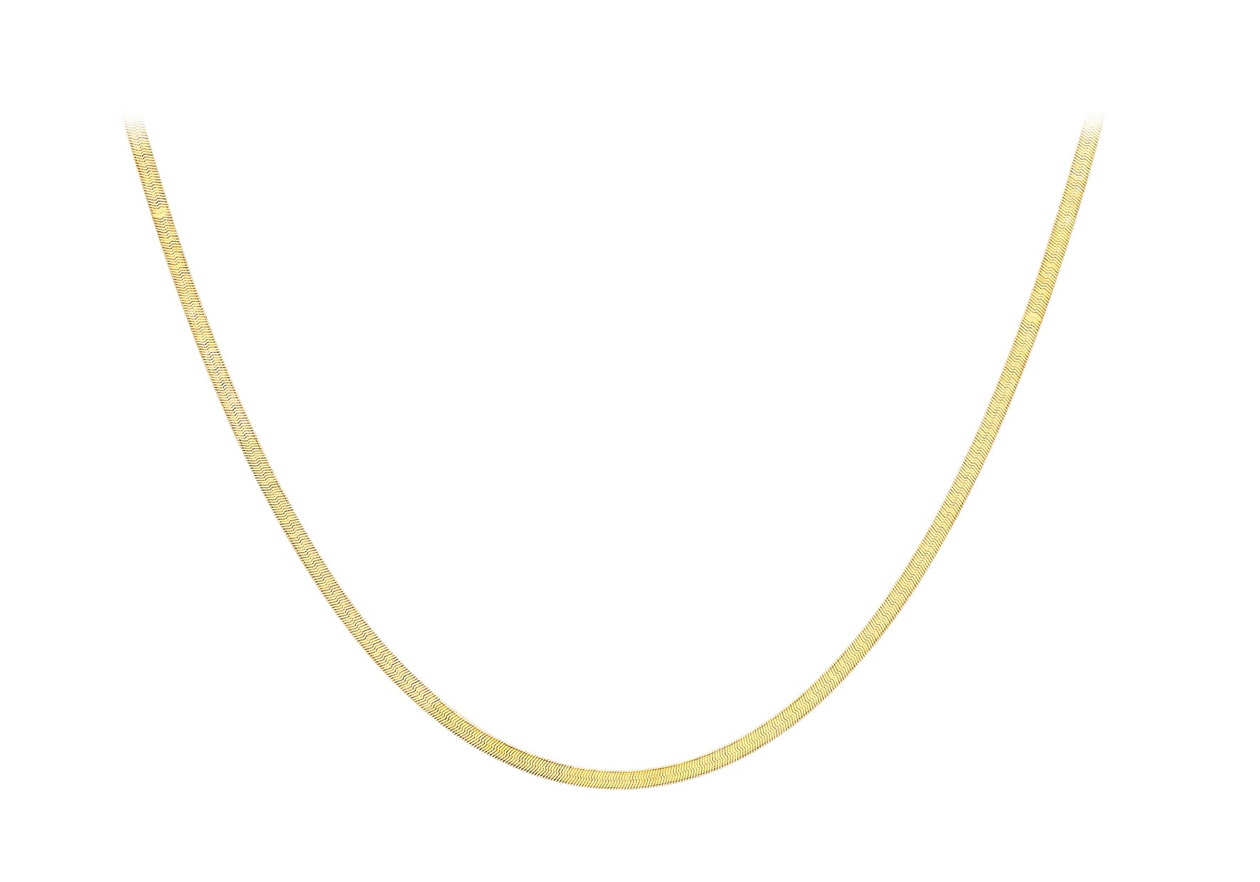 18ct Yellow Gold 35 Quad Herringbone Necklace