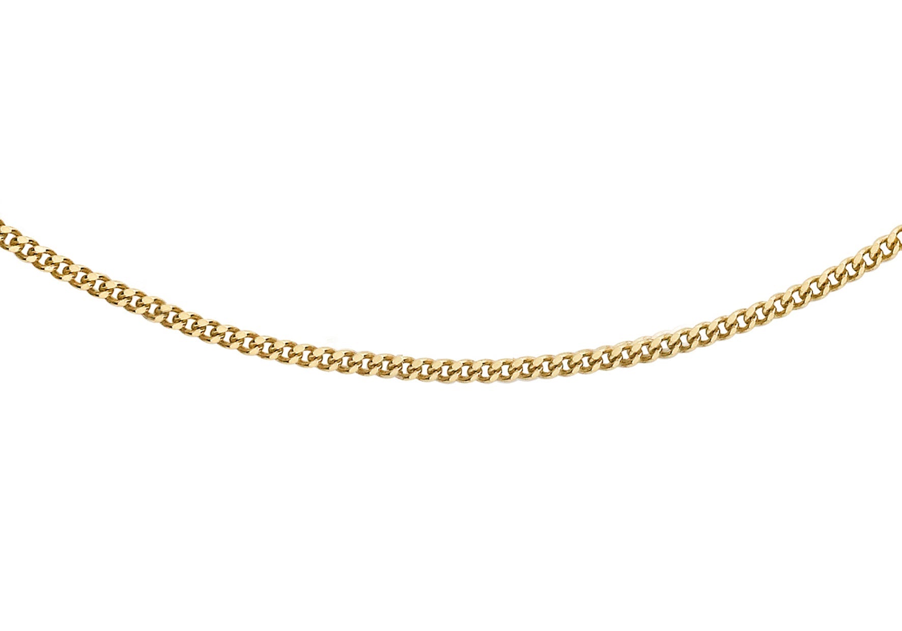 18ct Yellow Gold 35 Diamond Cut Curb Chain