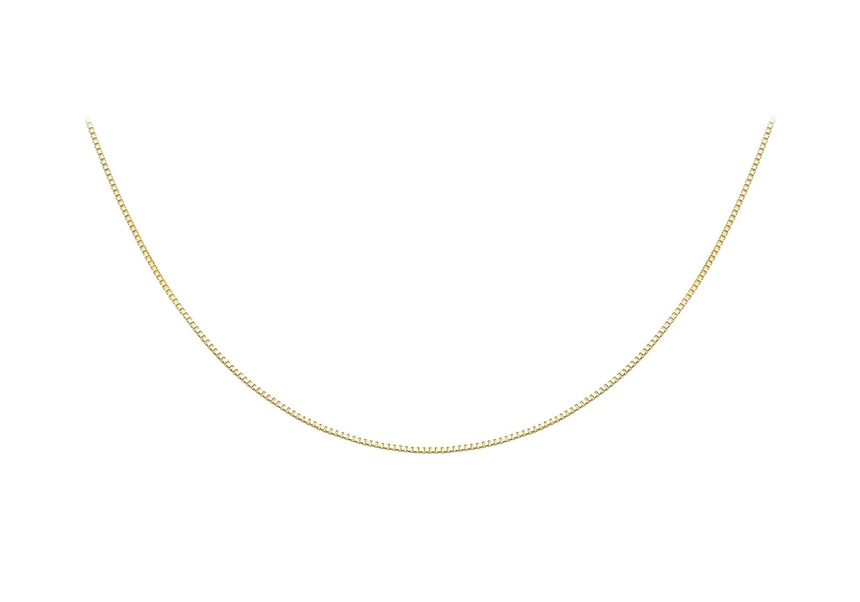 18ct Yellow Gold Adjustable Heart Slider Box Chain