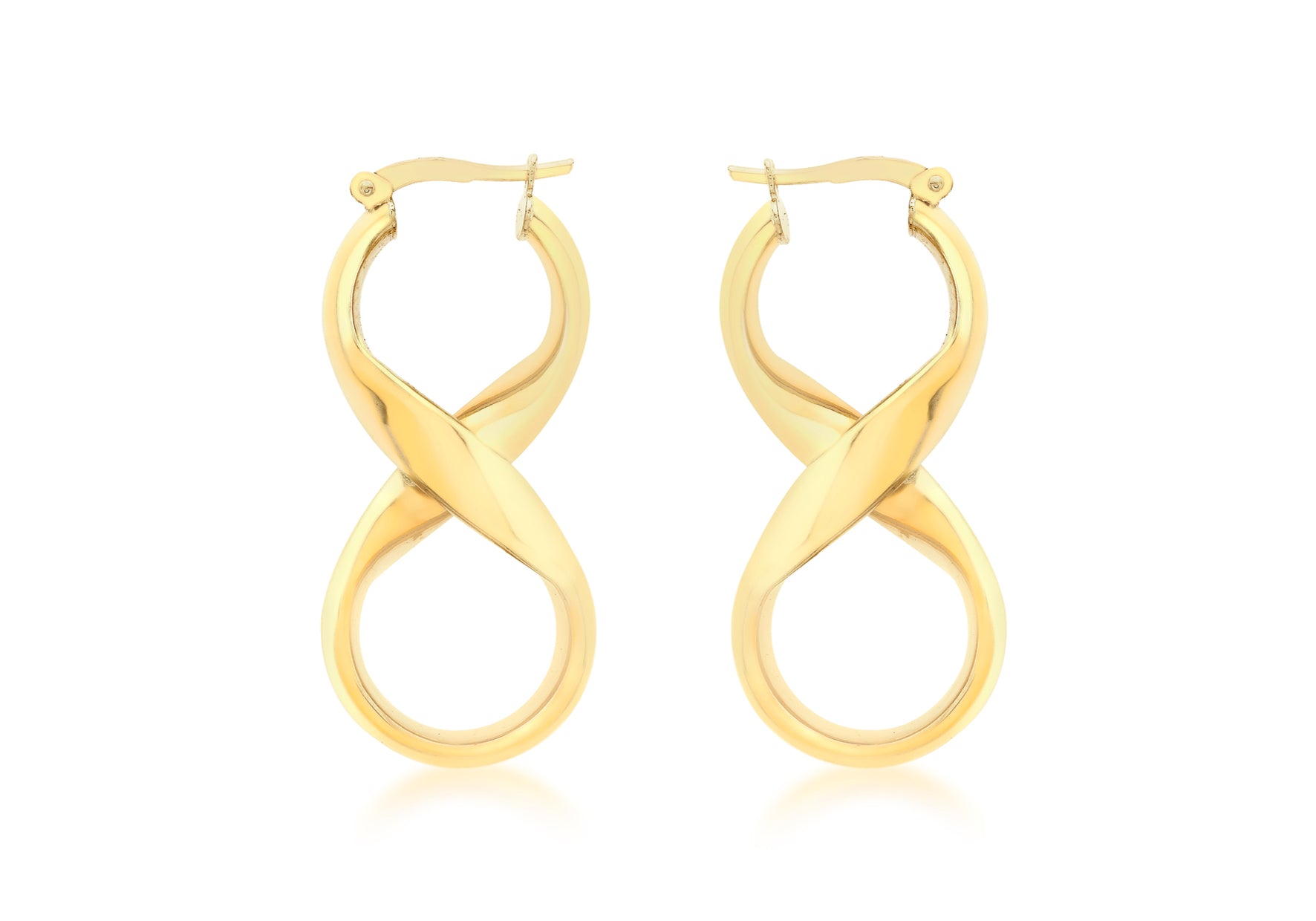 18ct Yellow Gold 'Figure 8' Creole Earrings