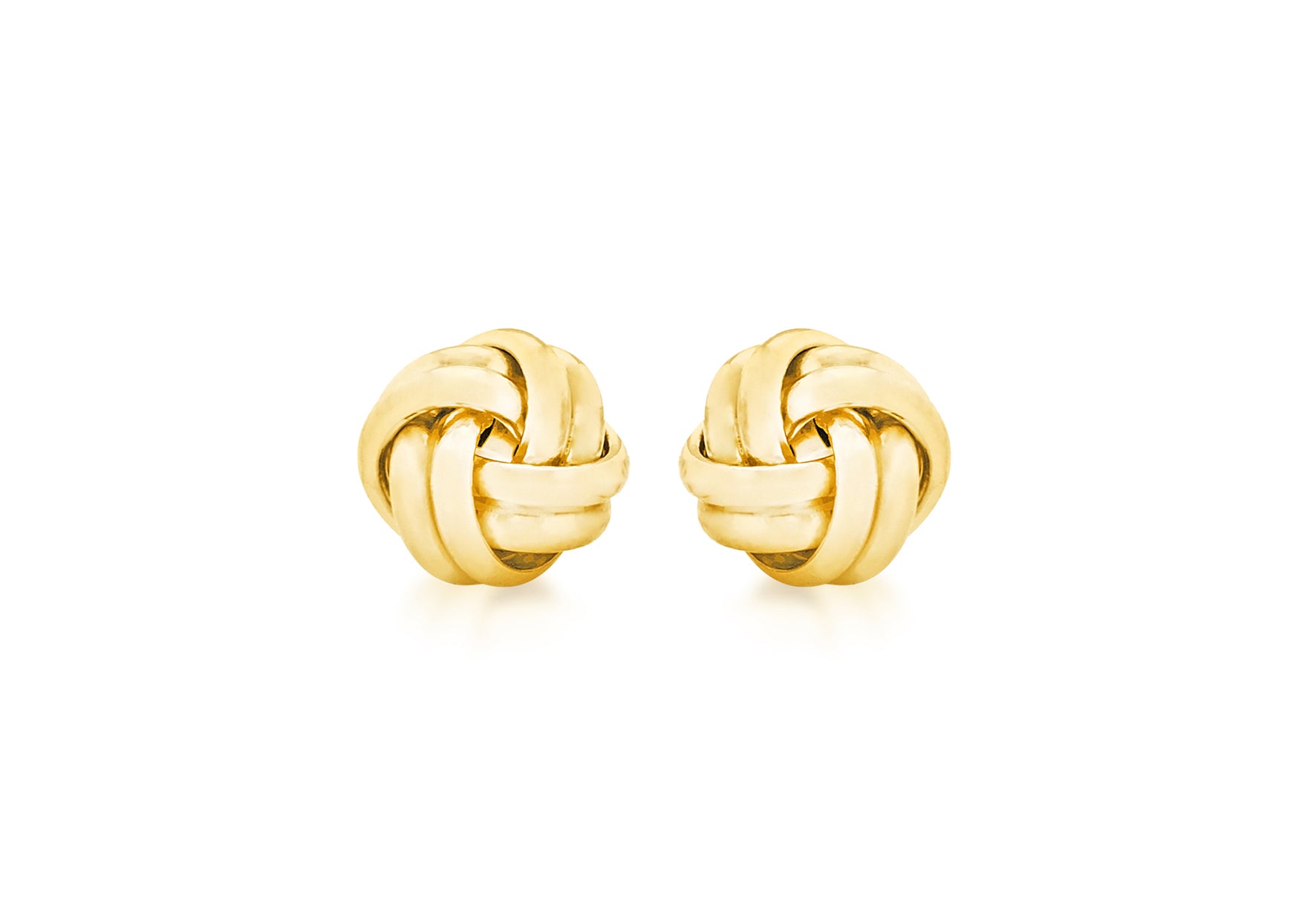 18ct Yellow Gold 9mm Knot Stud Earrings