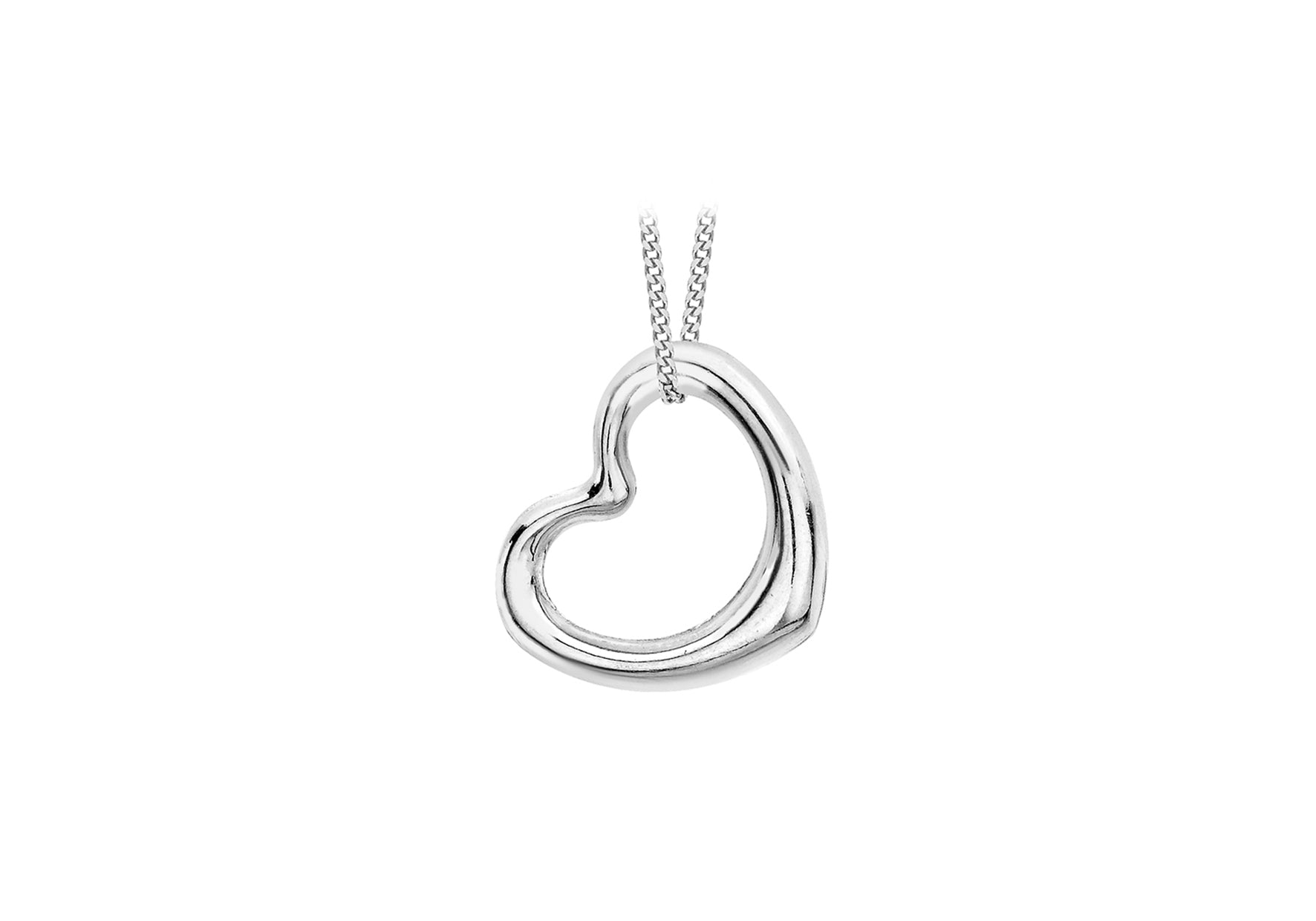 18ct White Gold Heart Slider Pendant