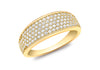 18ct Yellow Gold Zirconia  Pave Set Tapered Ring