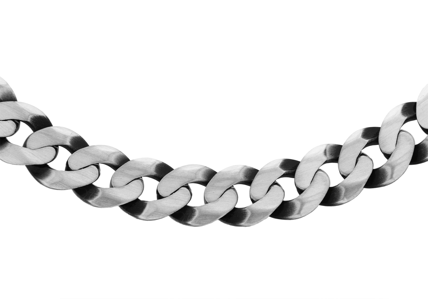 Sterling Silver 190 Oxidised Flat Curb Chain 46m/18"9